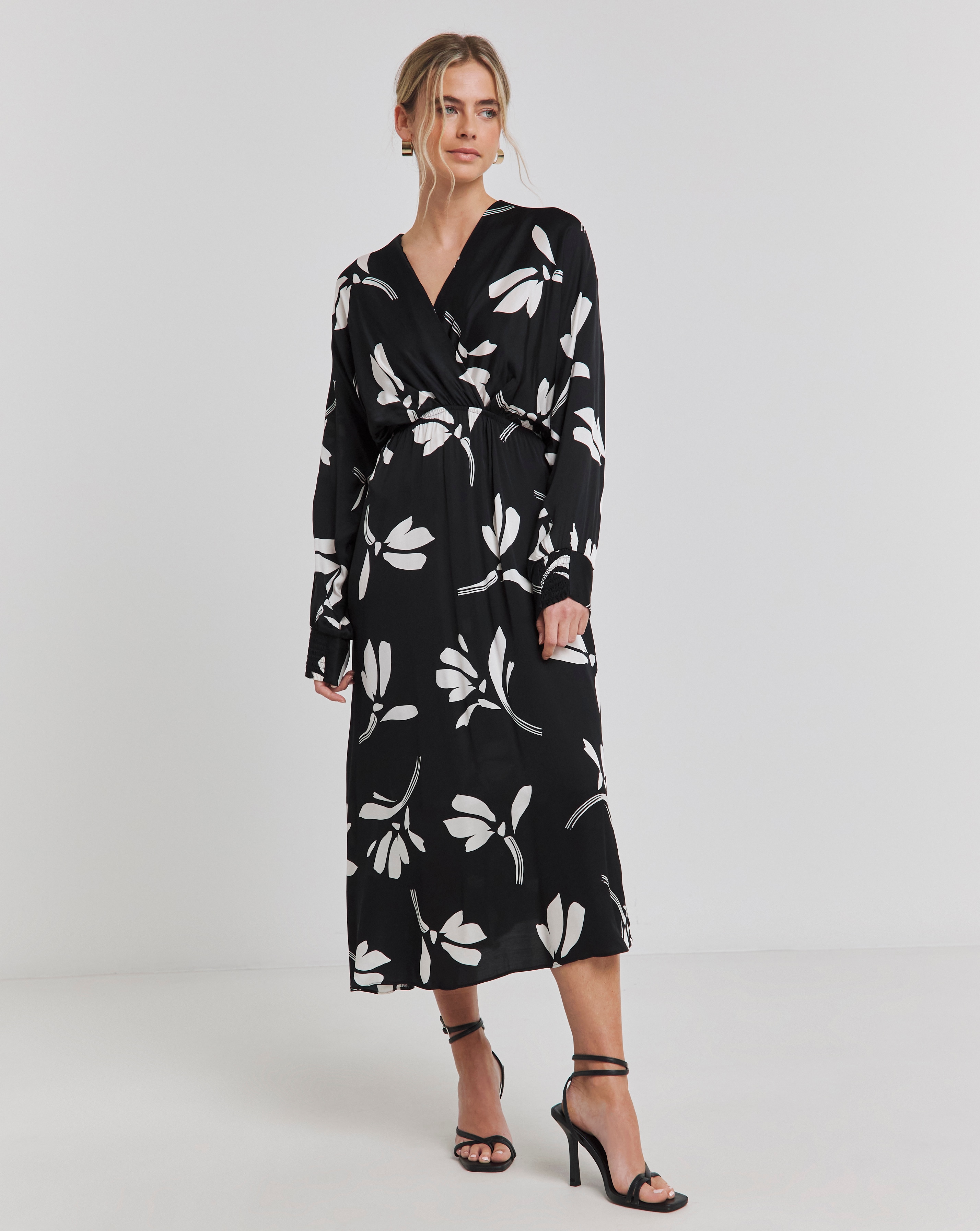 Joanna Hope Wrap Front Batwing Dress