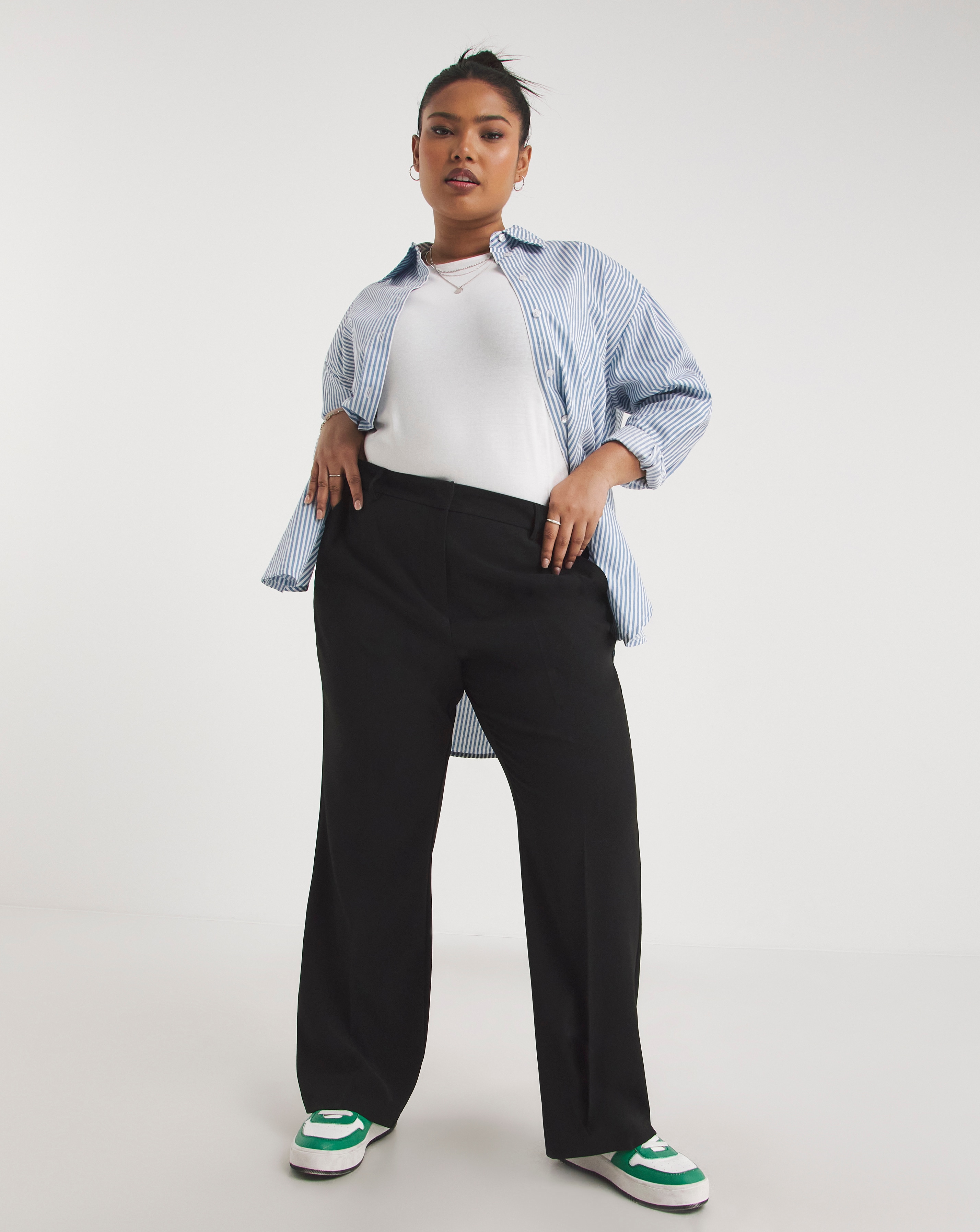 Black Tailored Bootcut Trousers