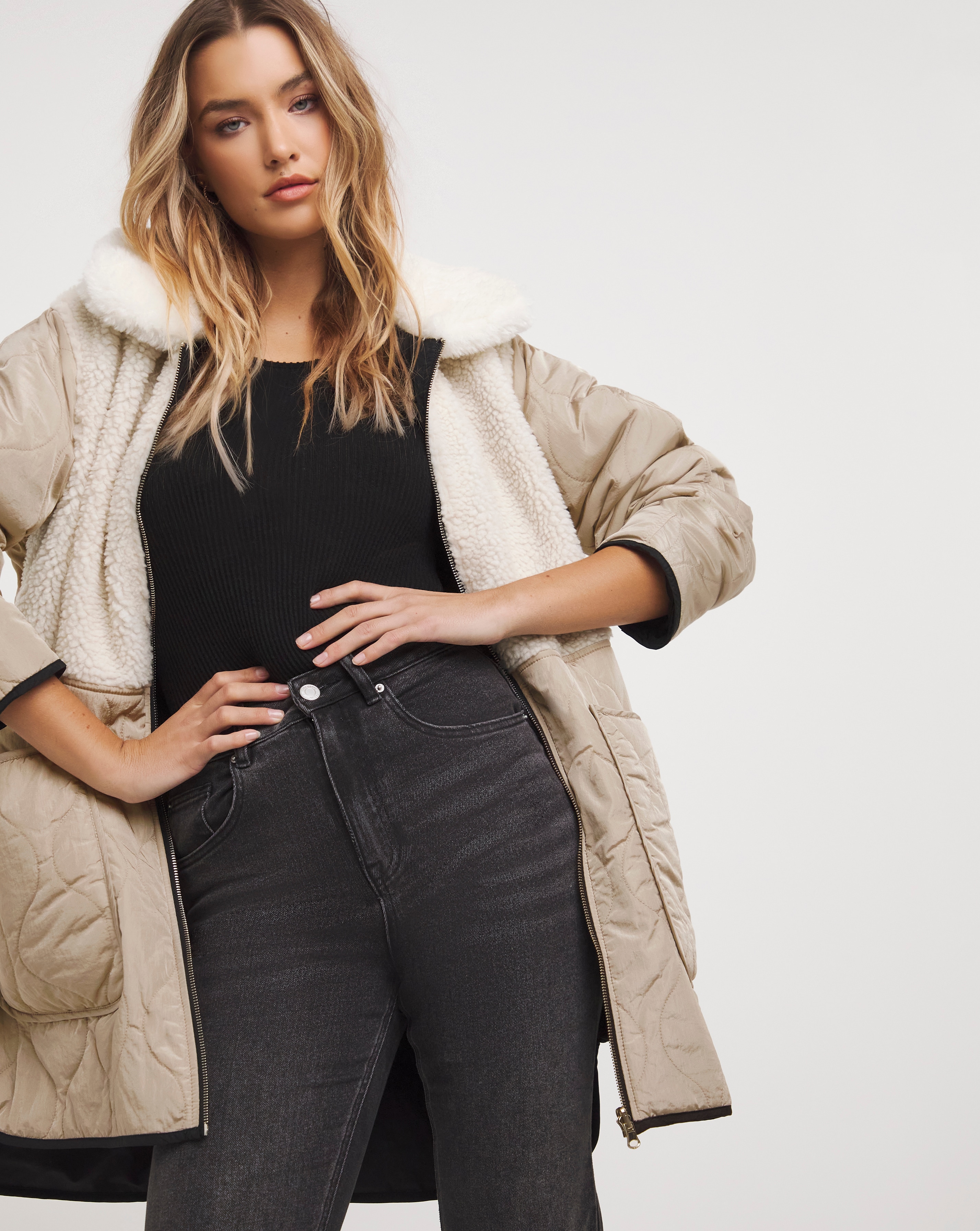 Neutral Reversible 2 in 1 Hybrid Coat