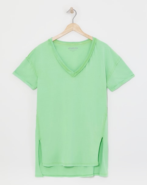 Simply Be Oversized V Neck T-Shirt