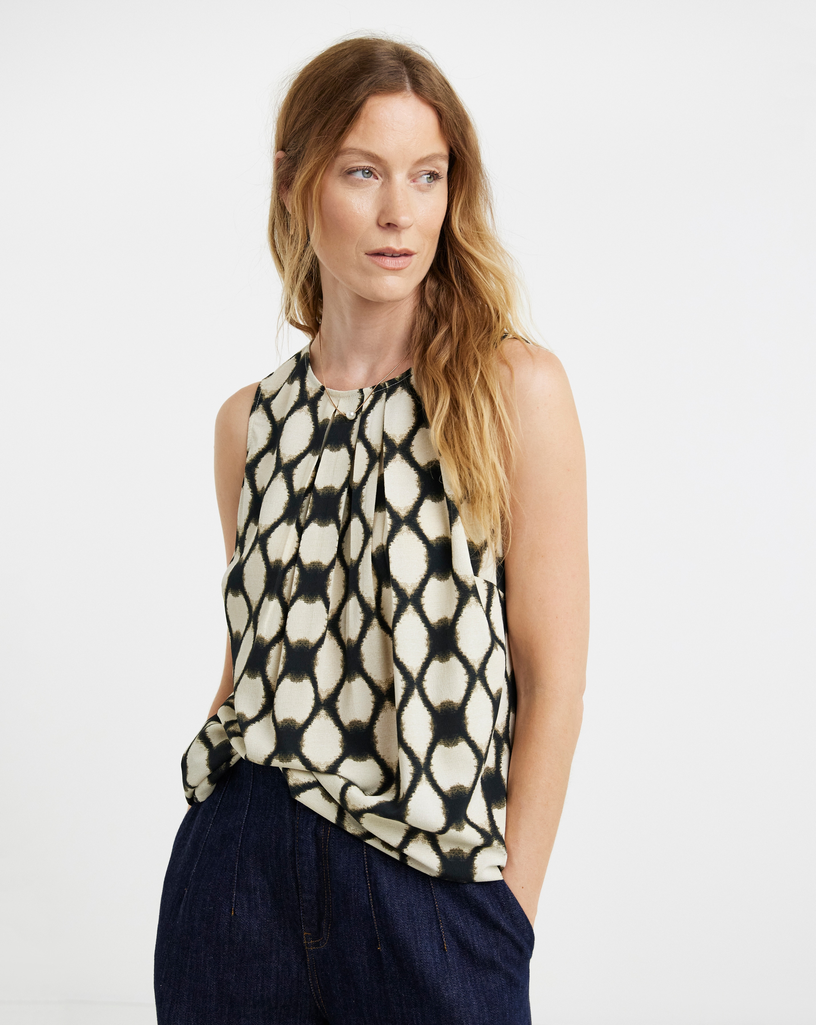 Pleated Shell Top