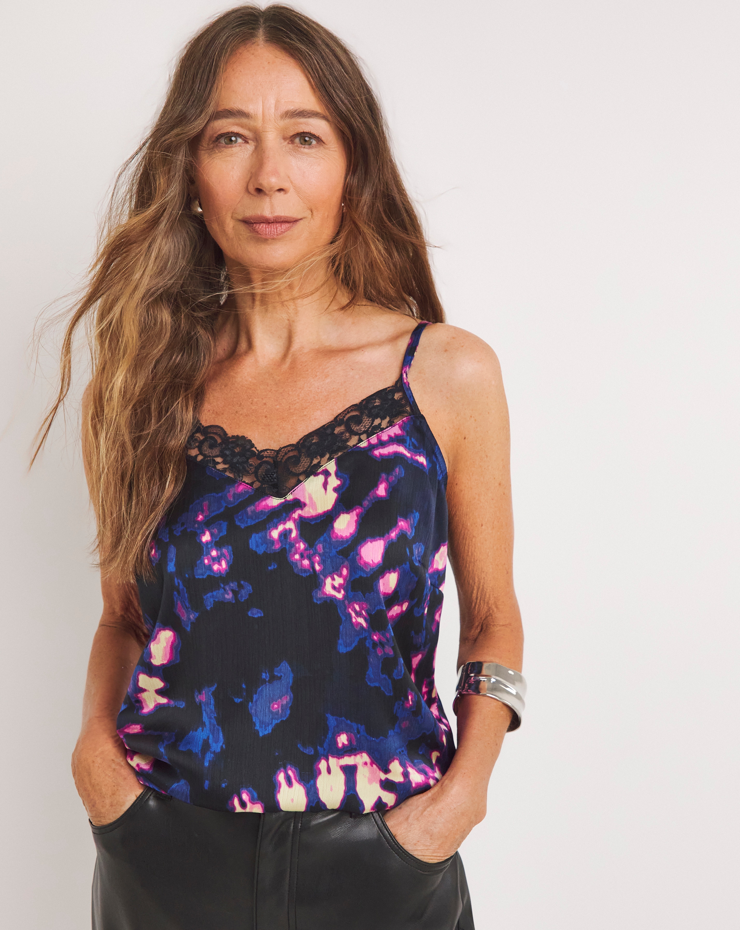 Satin Lace Trim Cami