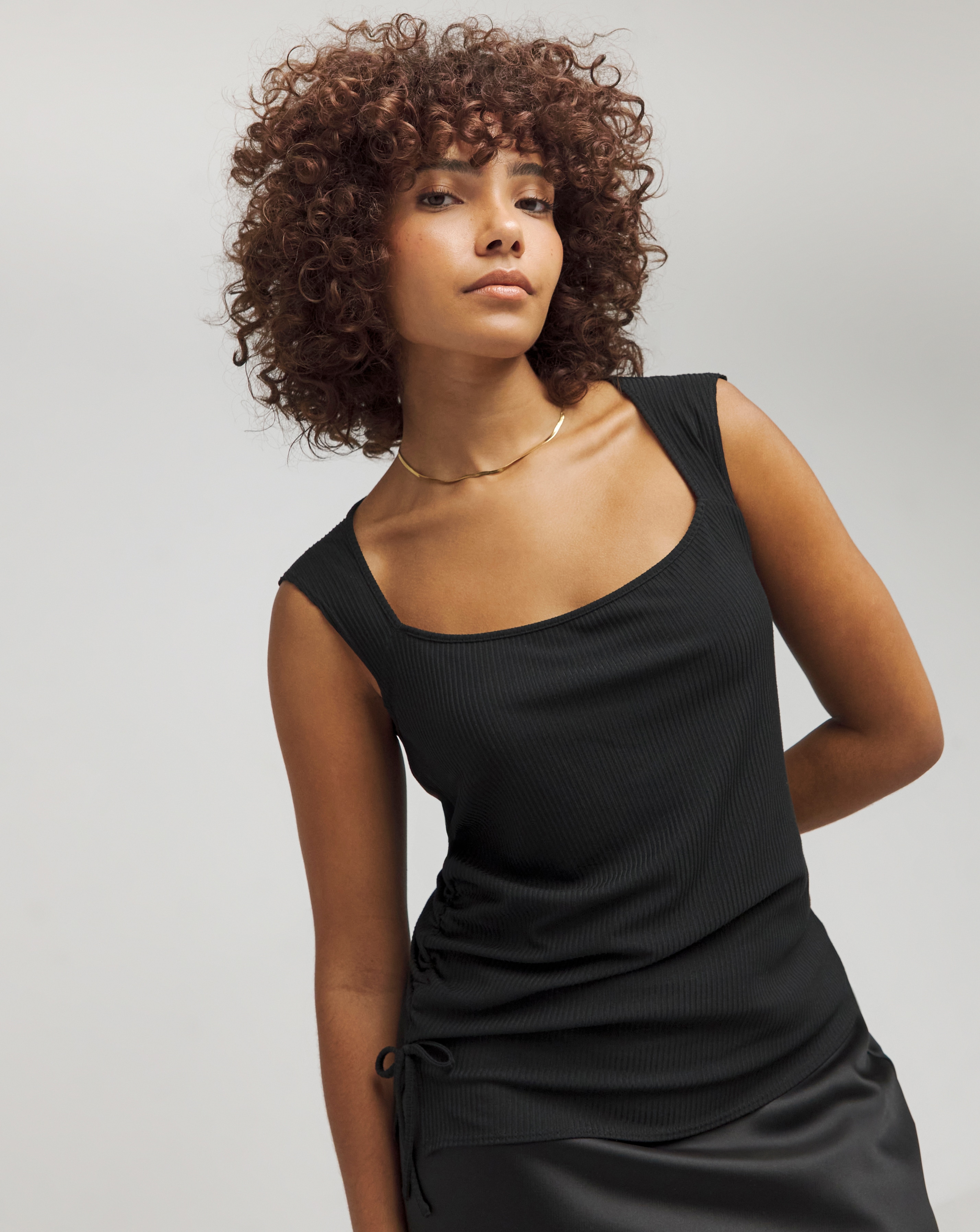 Square Neck Cap Sleeve Top