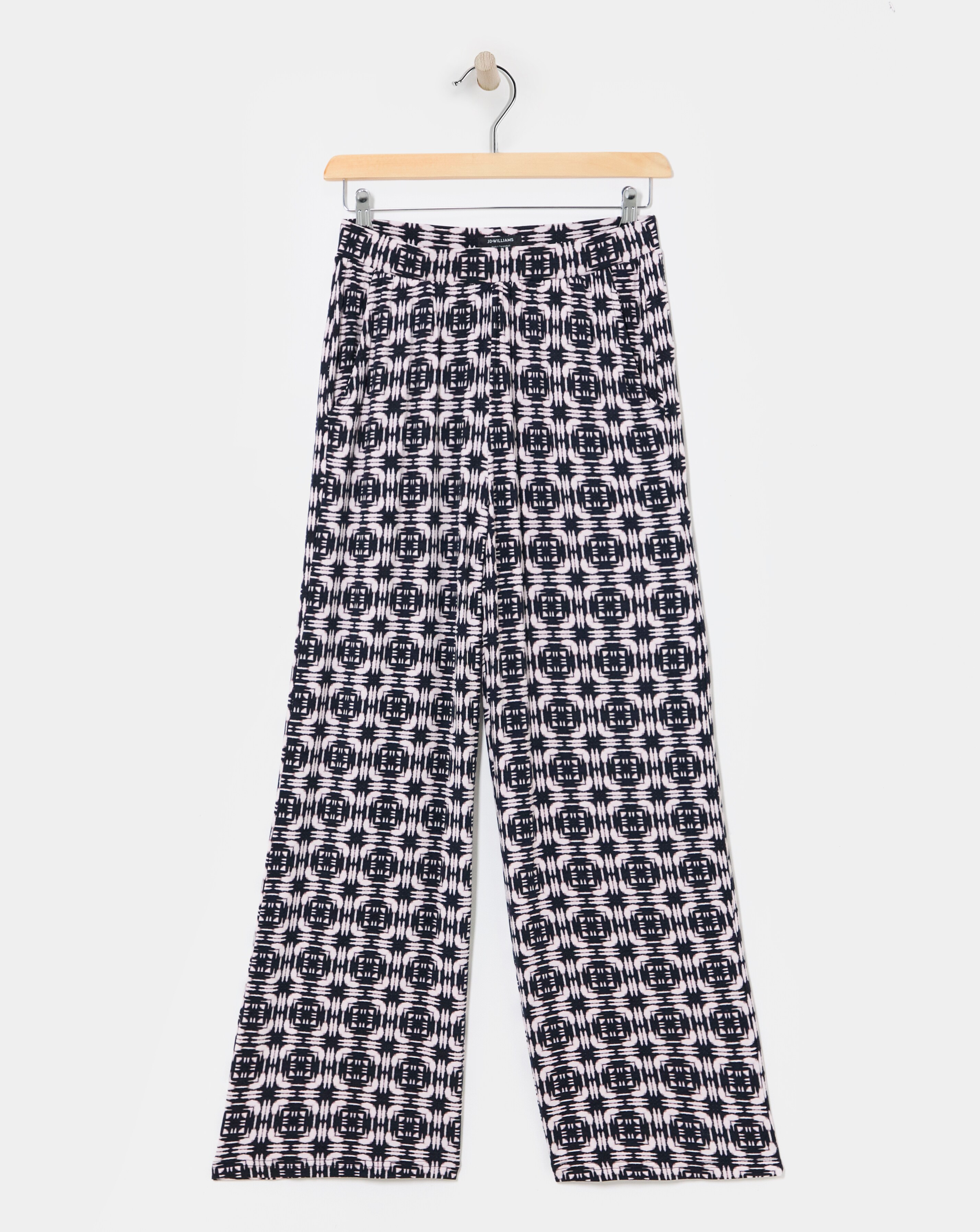 Printed Jersey Wide Leg Trousers