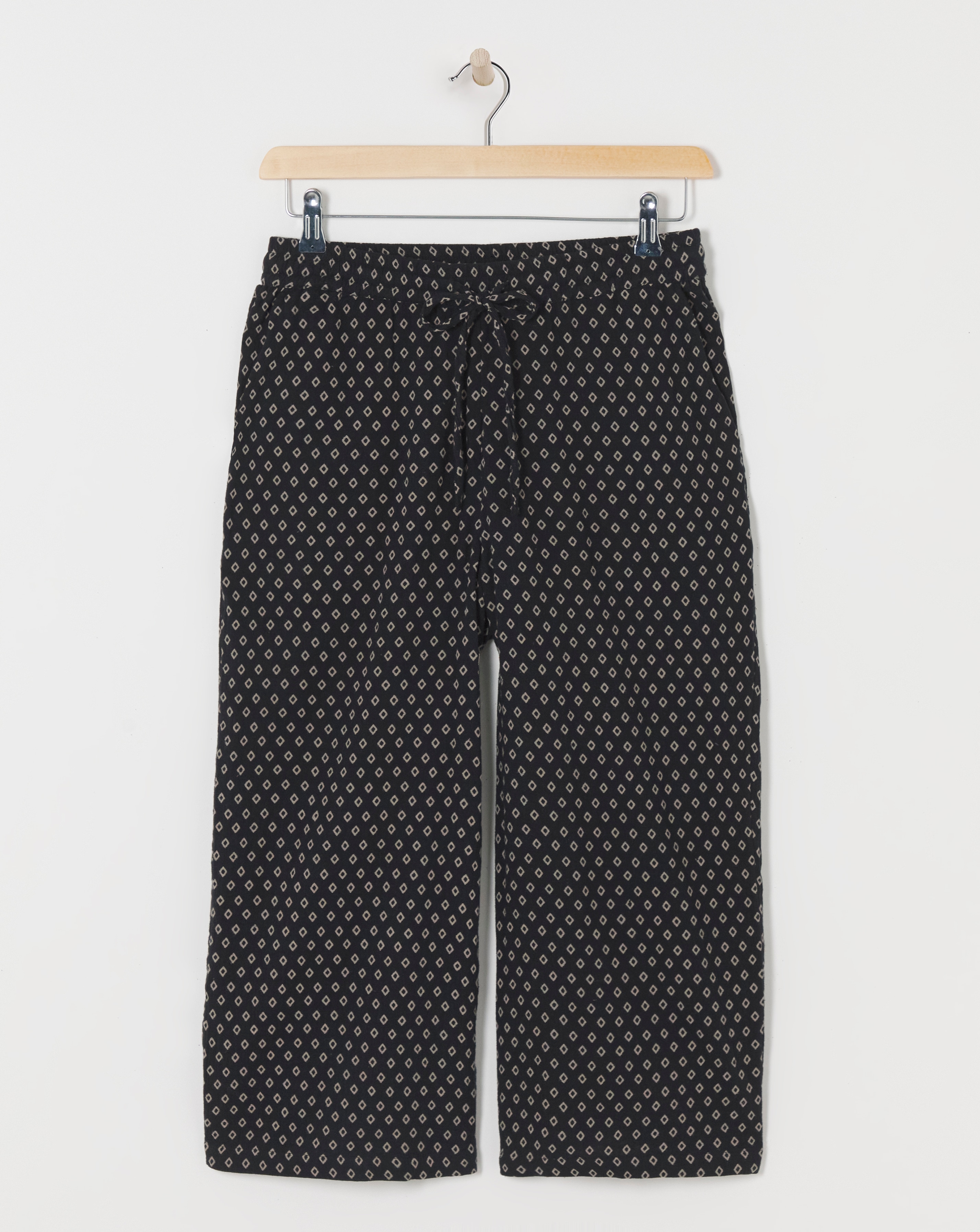 Black Print Cheesecloth Culottes