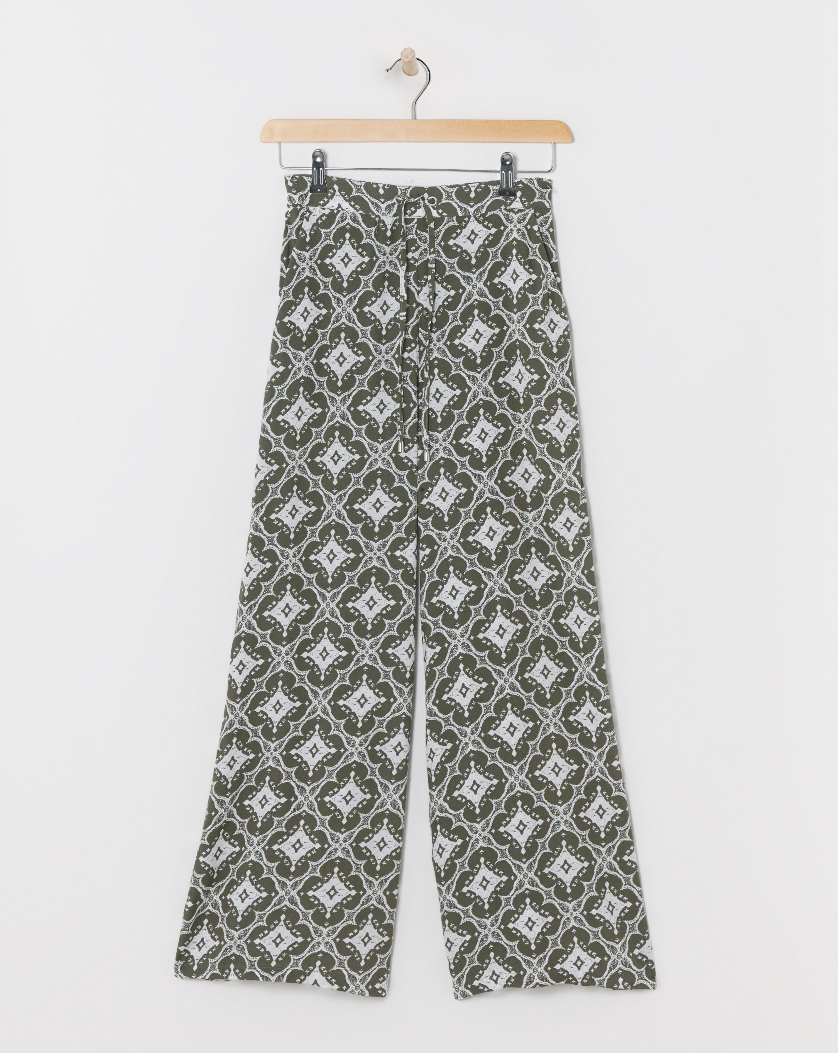Spun Viscose Pull On Wide Leg Trousers