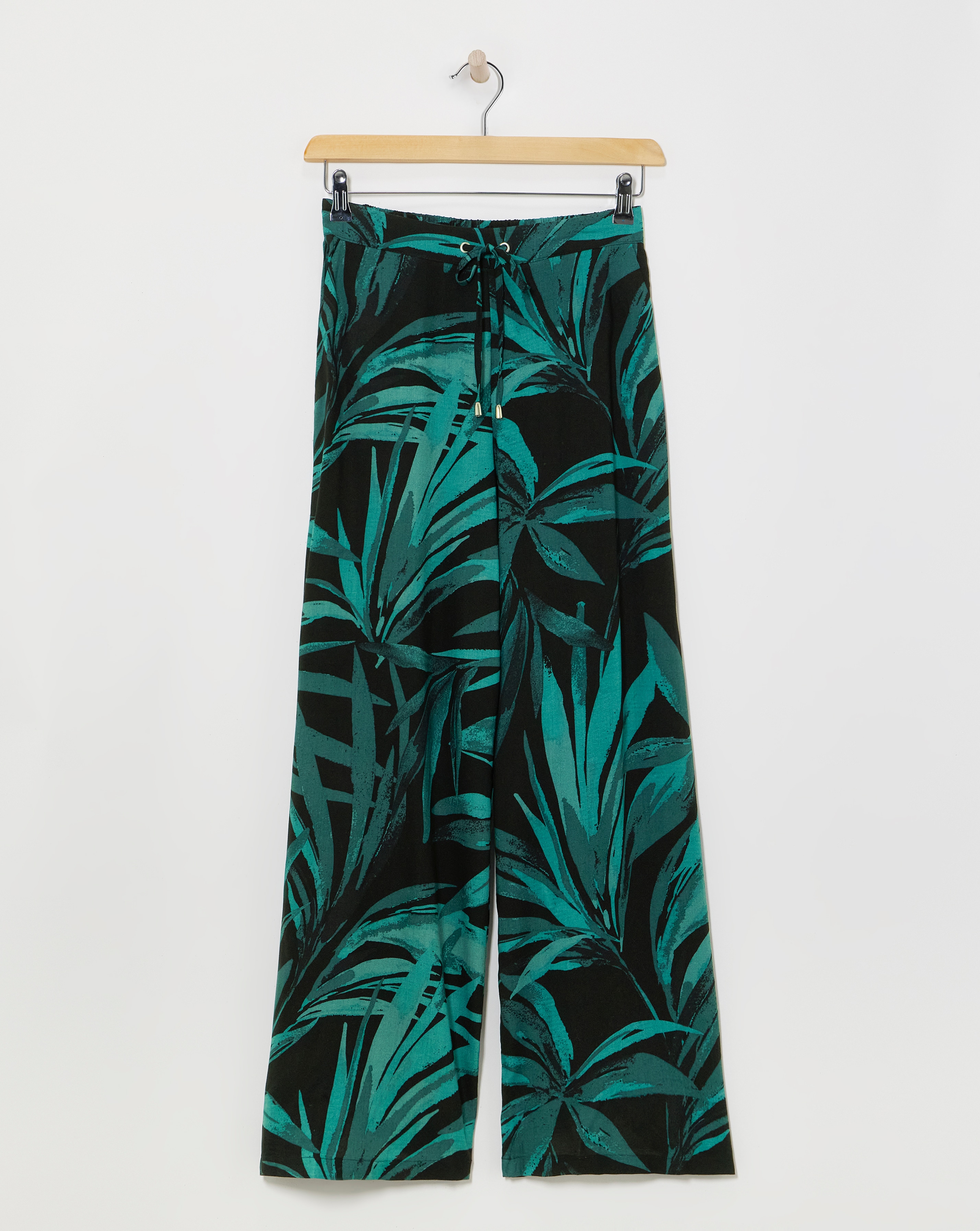Spun Viscose Pull On Wide Leg Trousers