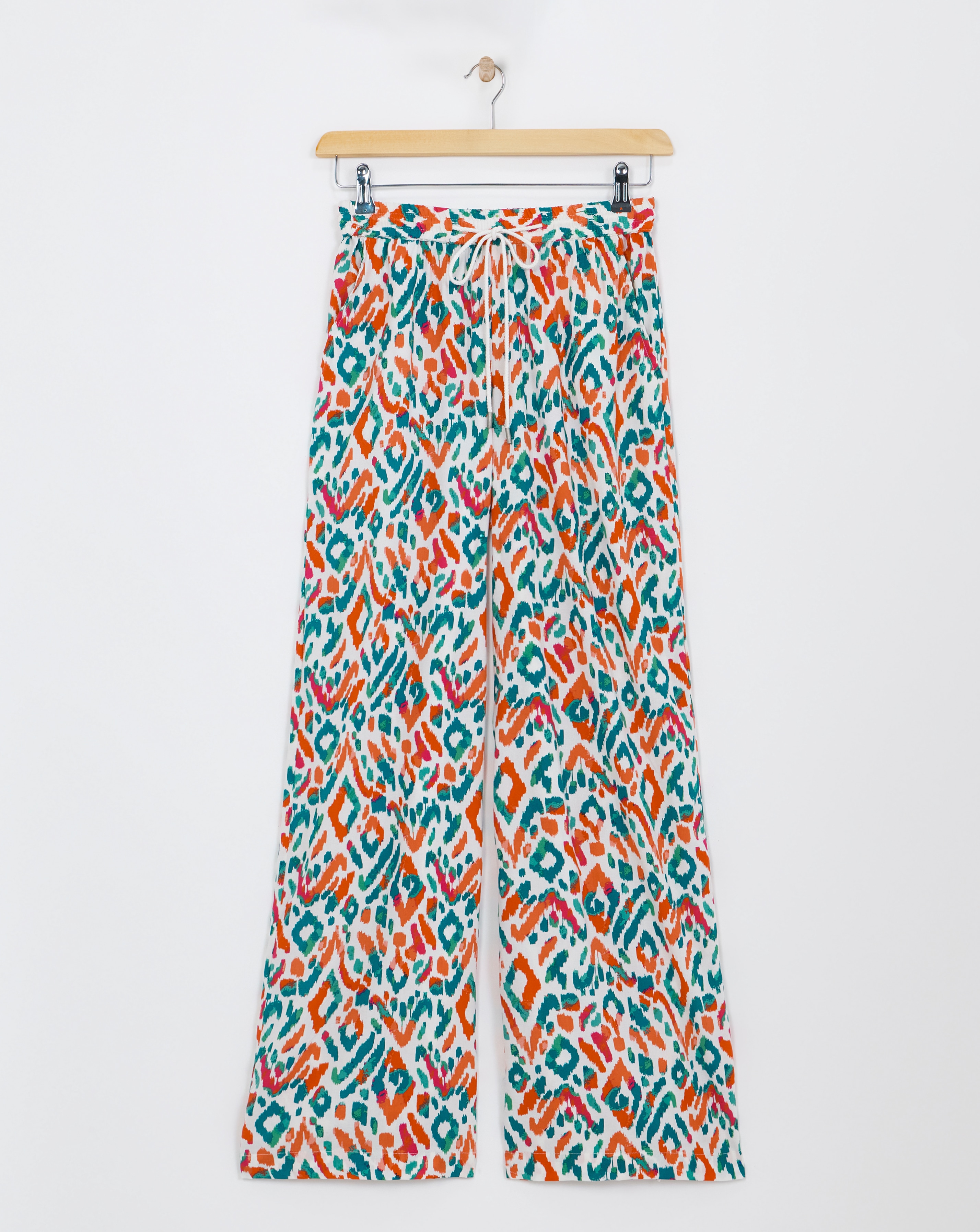 Spun Viscose Pull On Wide Leg Trousers