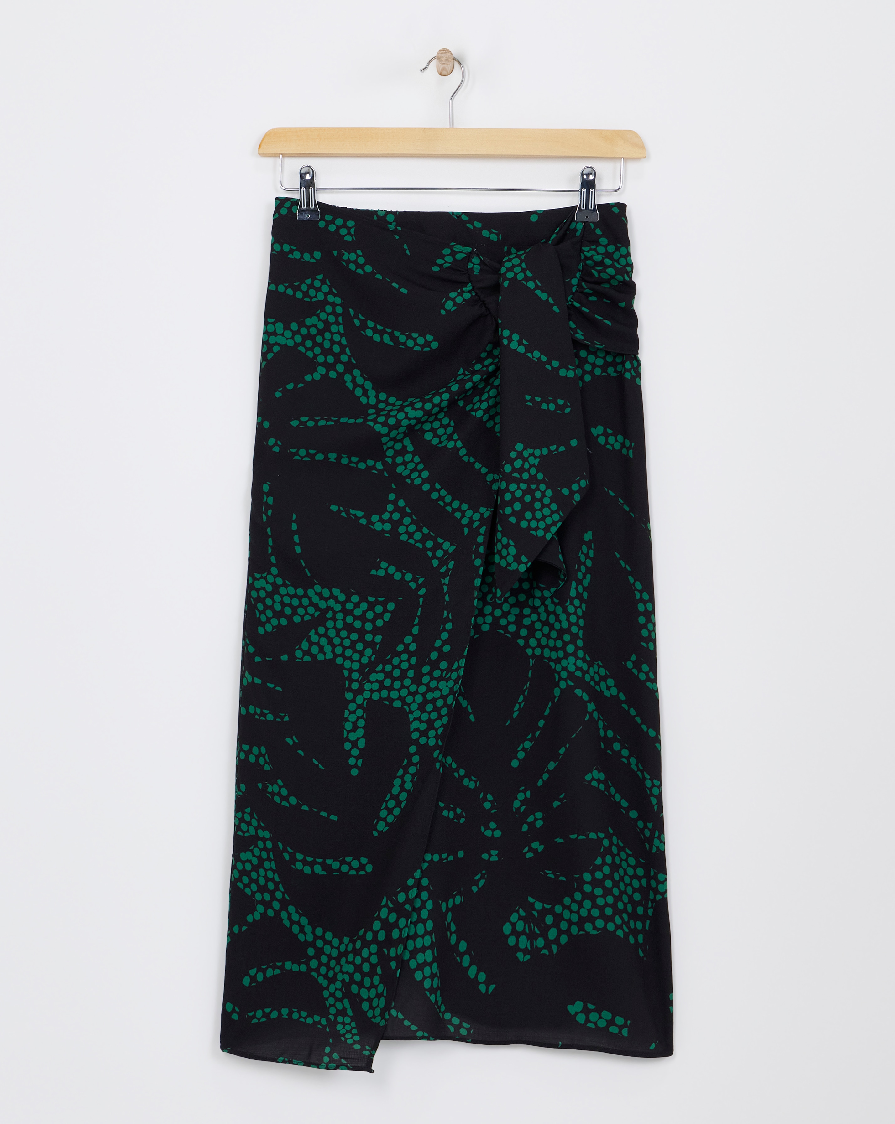 Printed Fixed Wrap Skirt