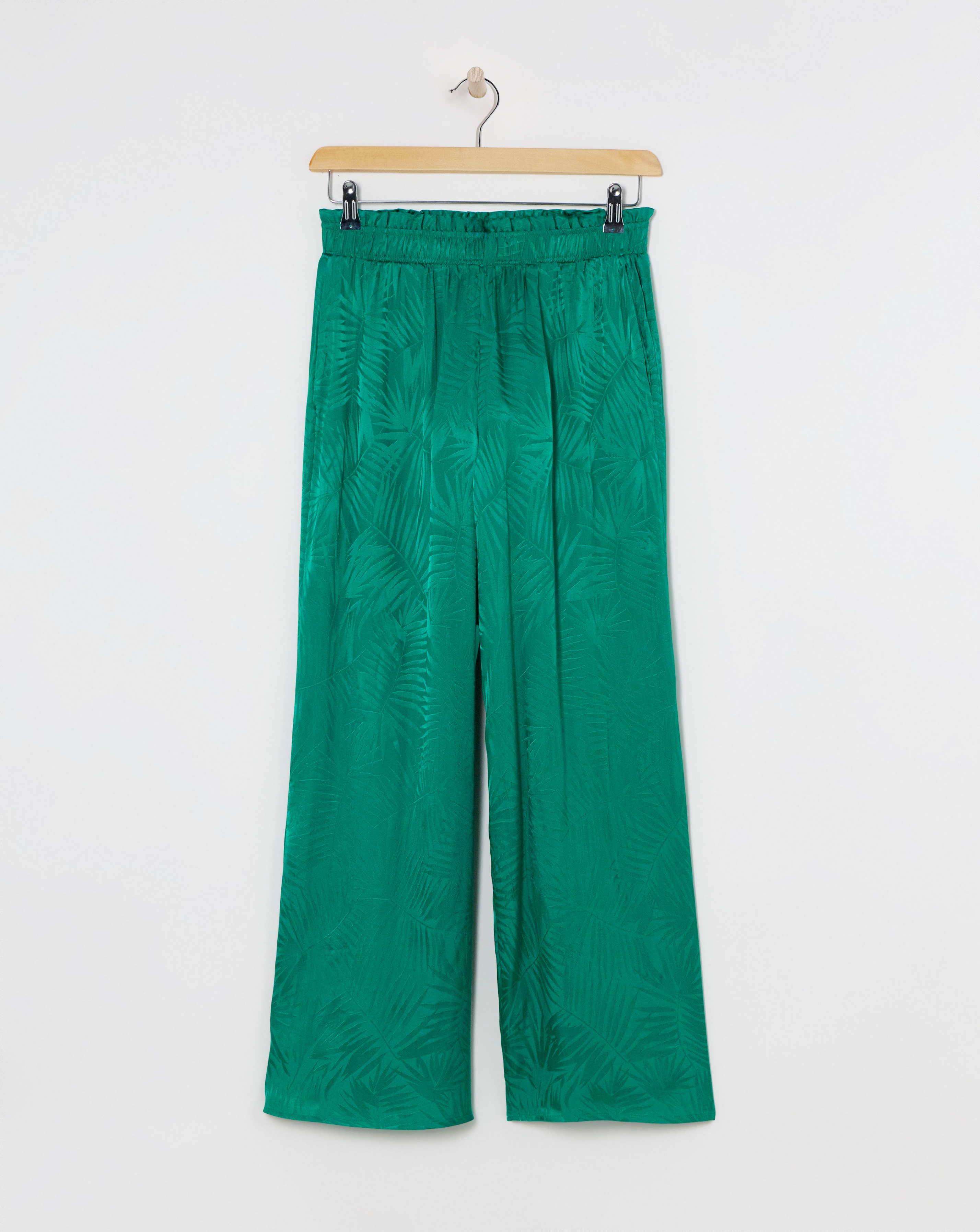 Jacquard Pull On Wide Leg Trousers