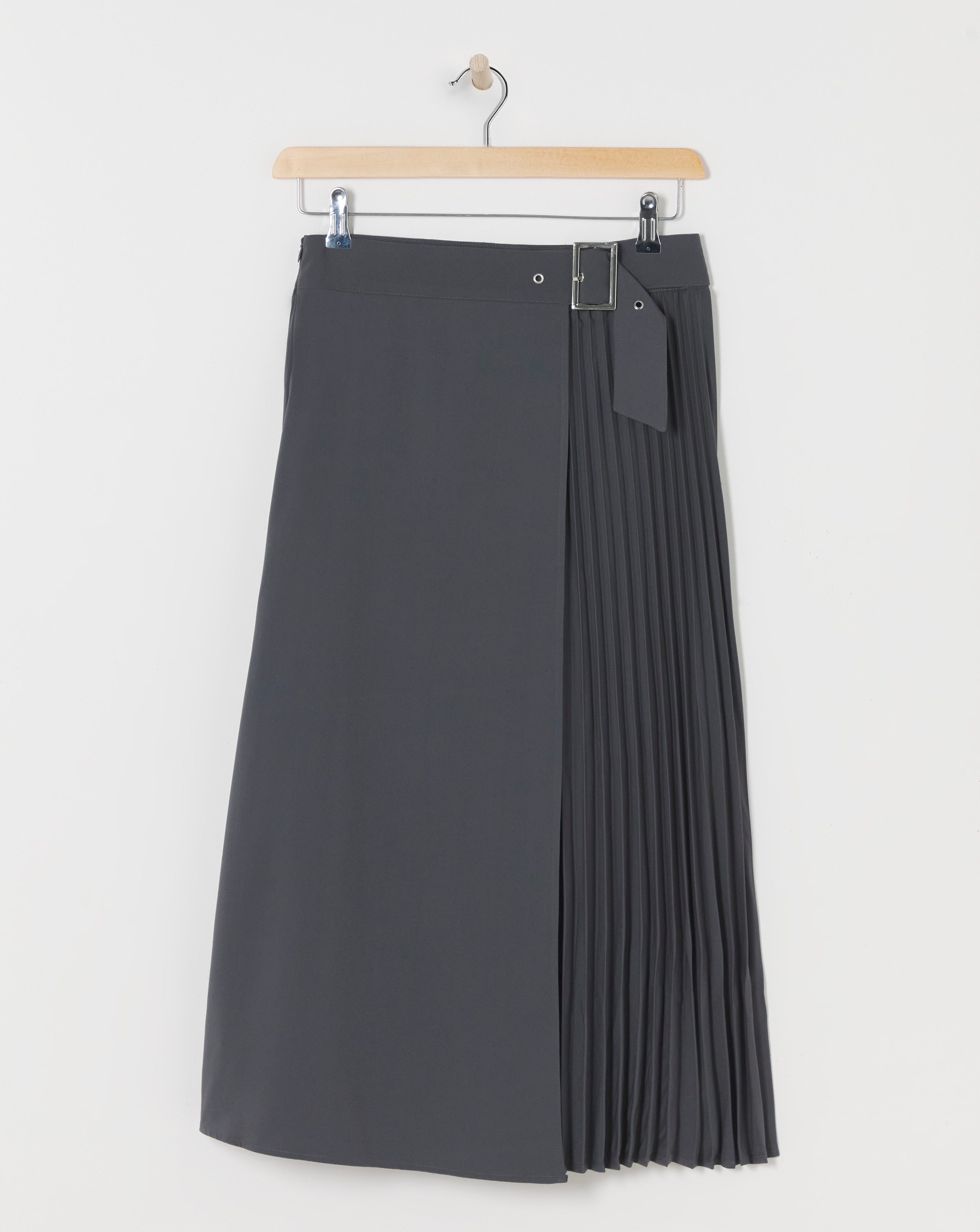 Wrap Kilt Pleated Maxi Skirt