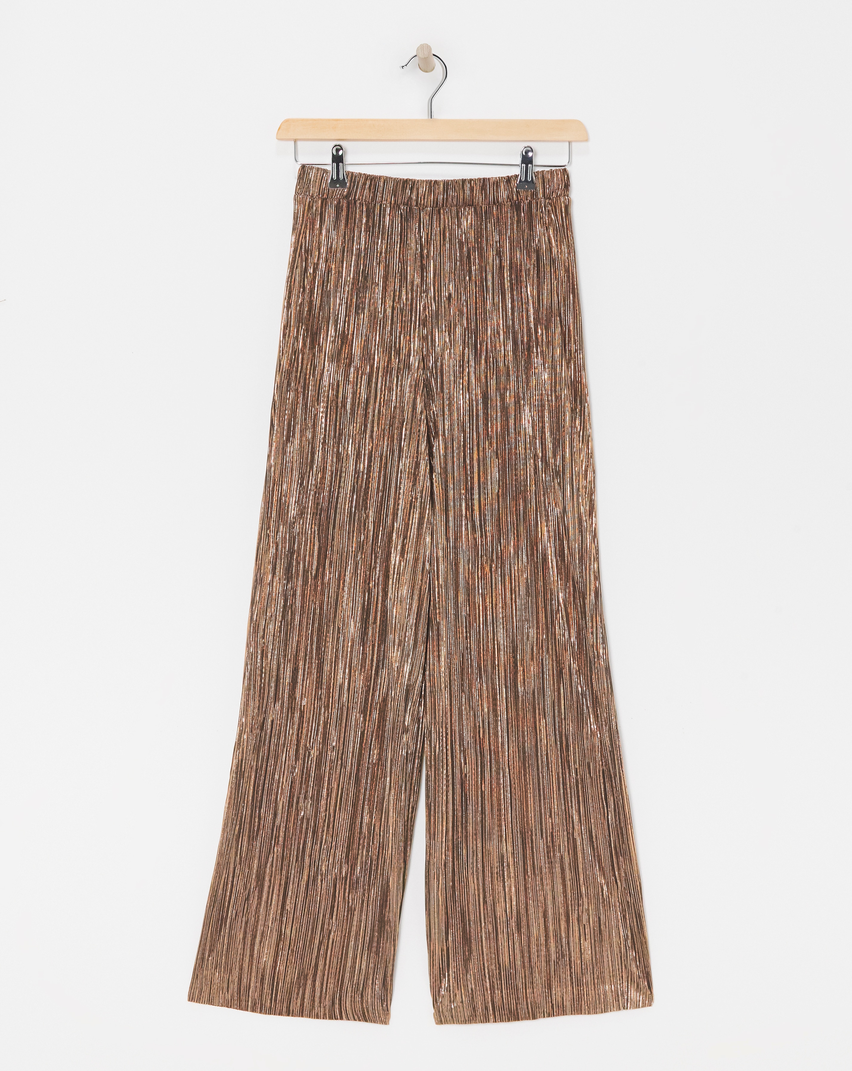 Plisse Wide Leg Pull On Trousers