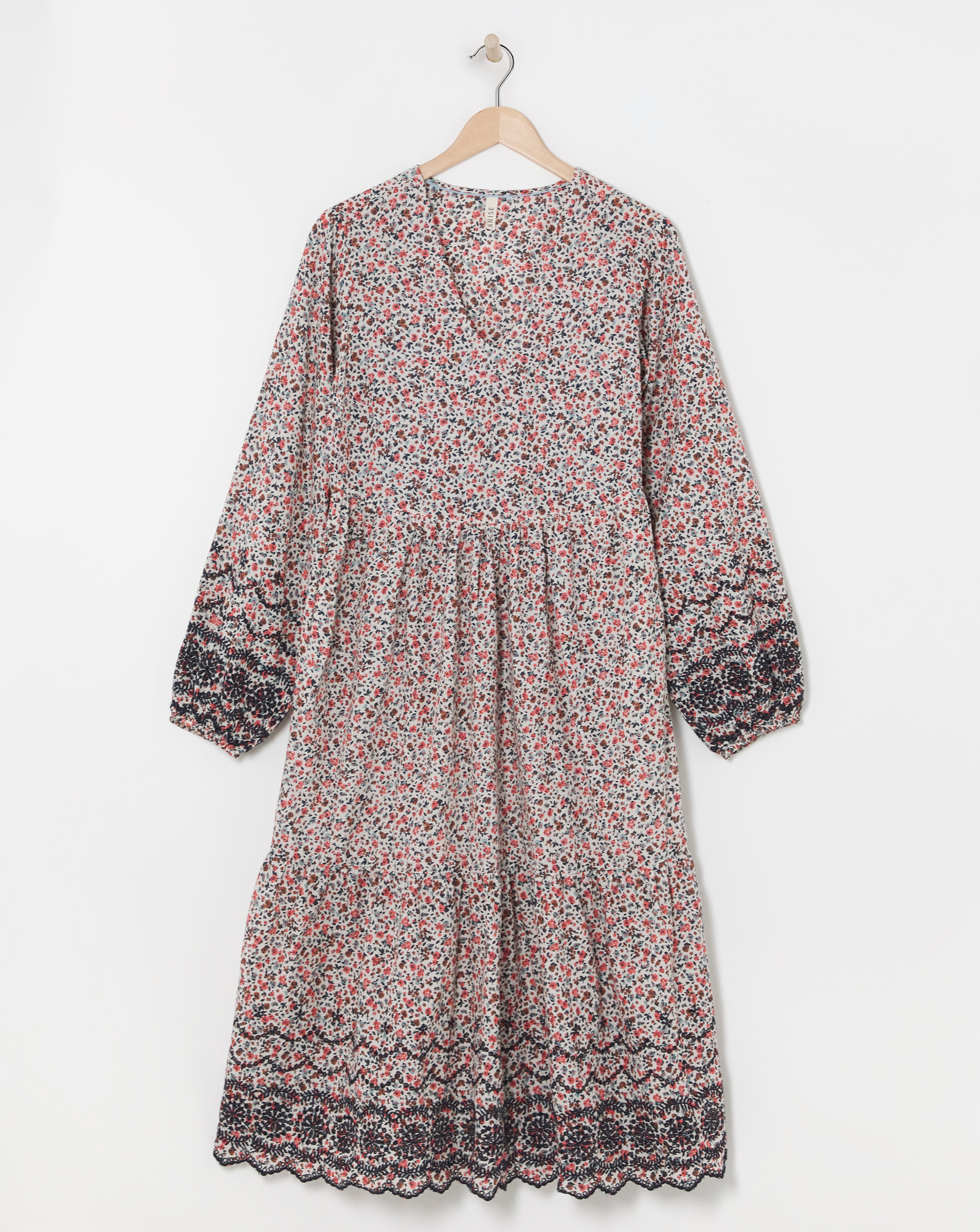 Anise Reine Broderie Hem Dress