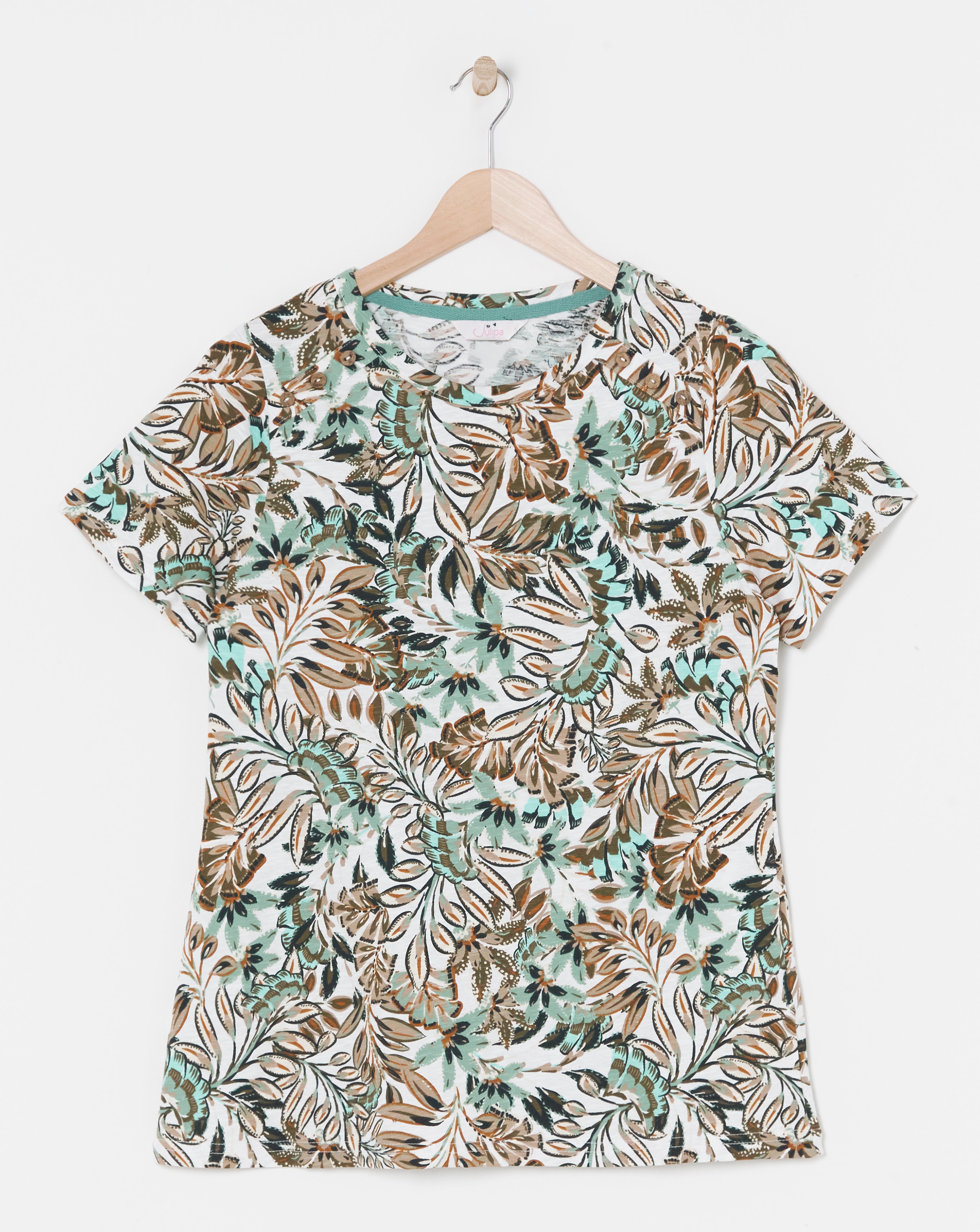 Julipa Button Shoulder Jersey Top