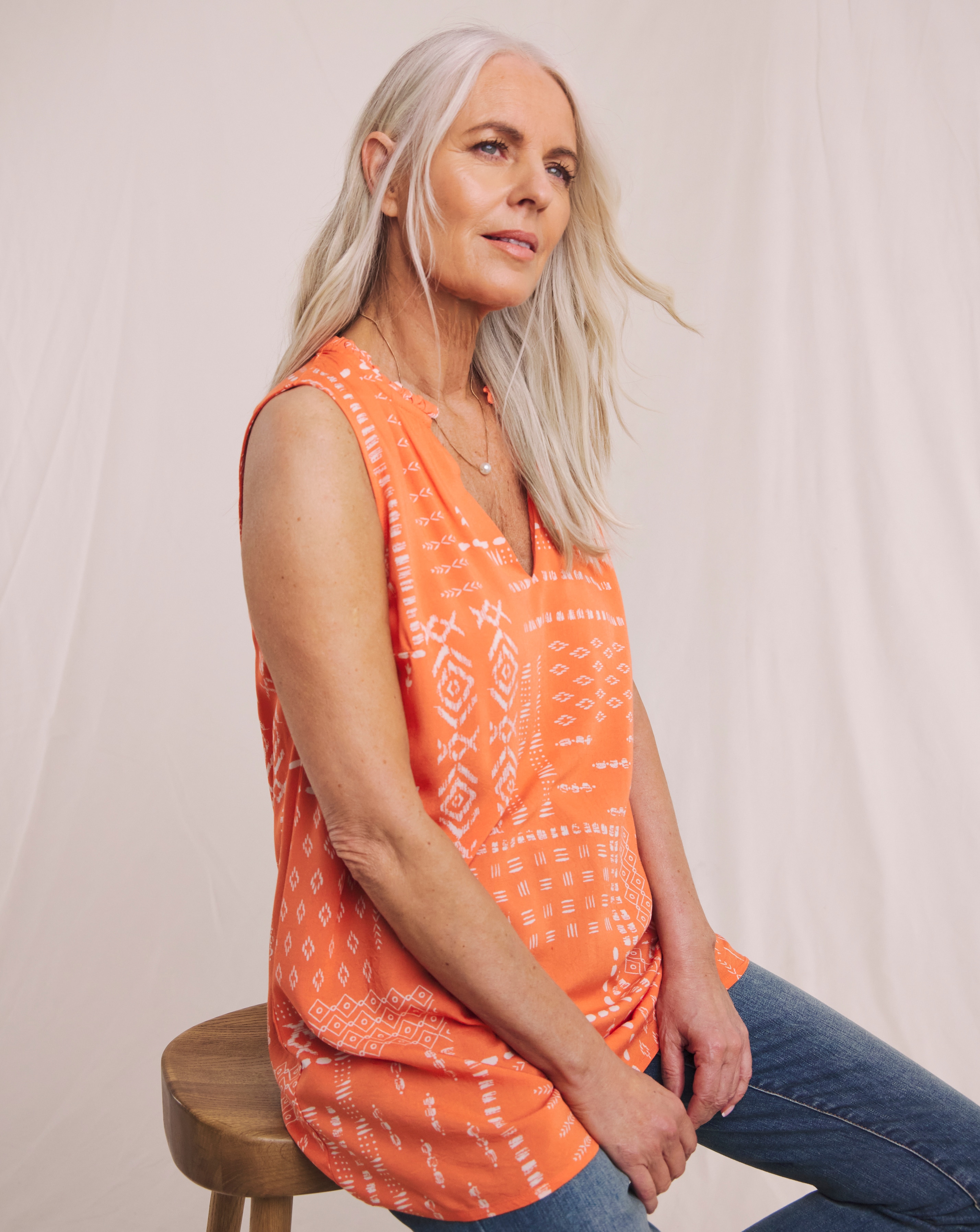 Julipa Sleeveless Ruffle Blouse