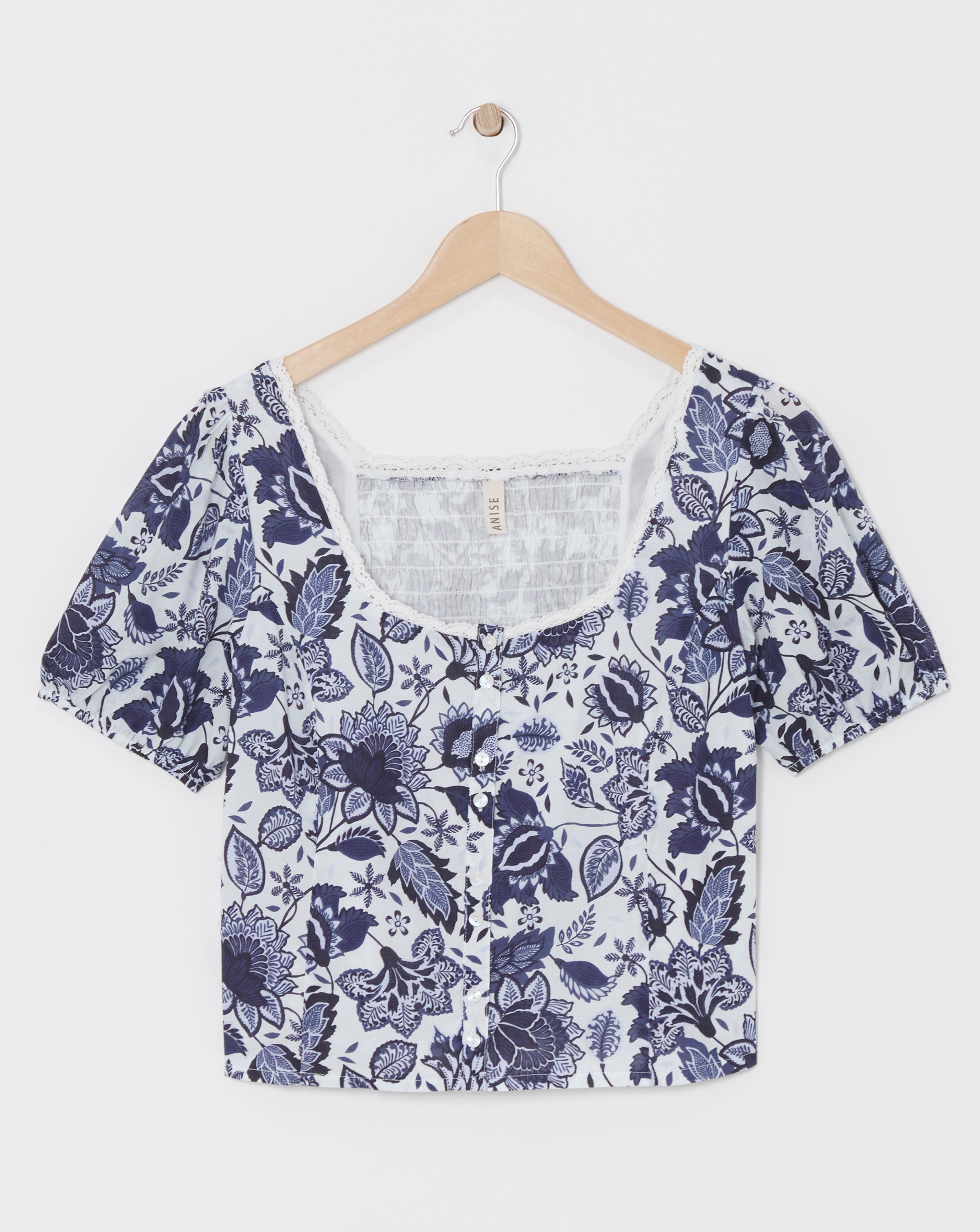 Anise Button Front Co-Ord Top