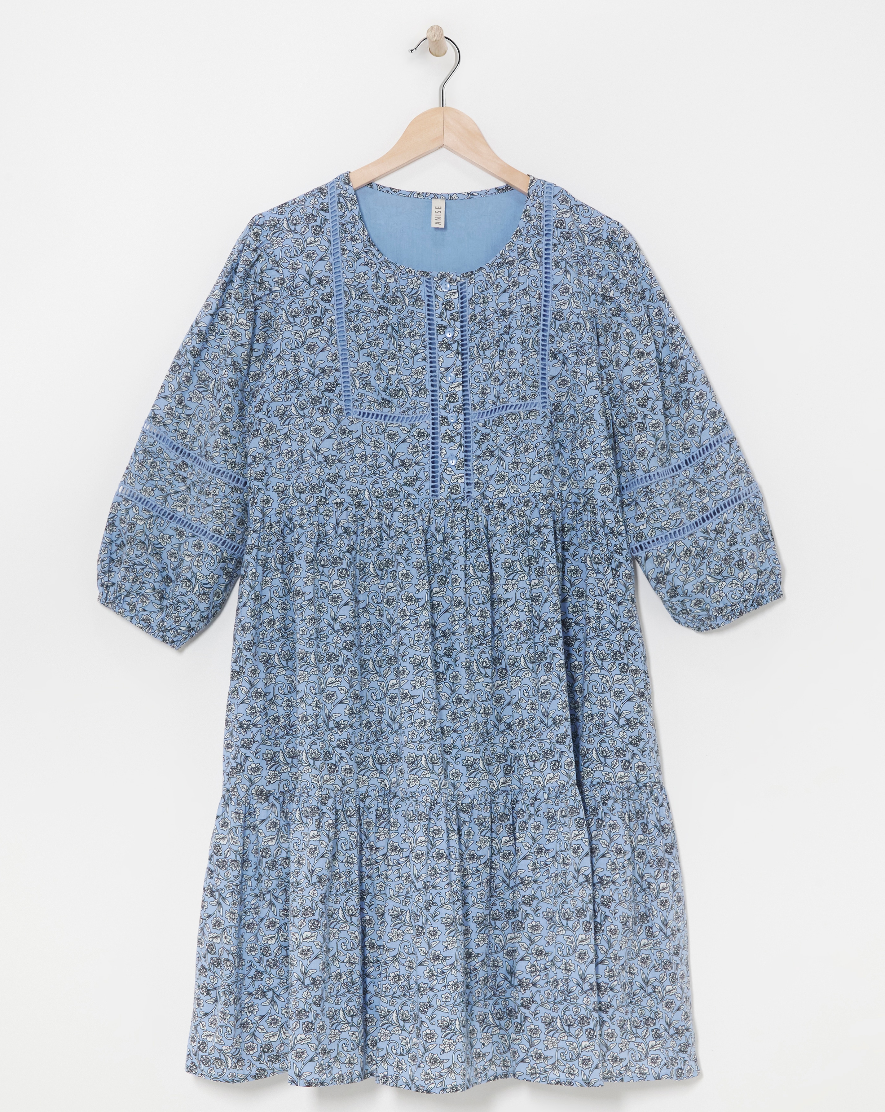 Anise Ladder Trim Trapeze Dress