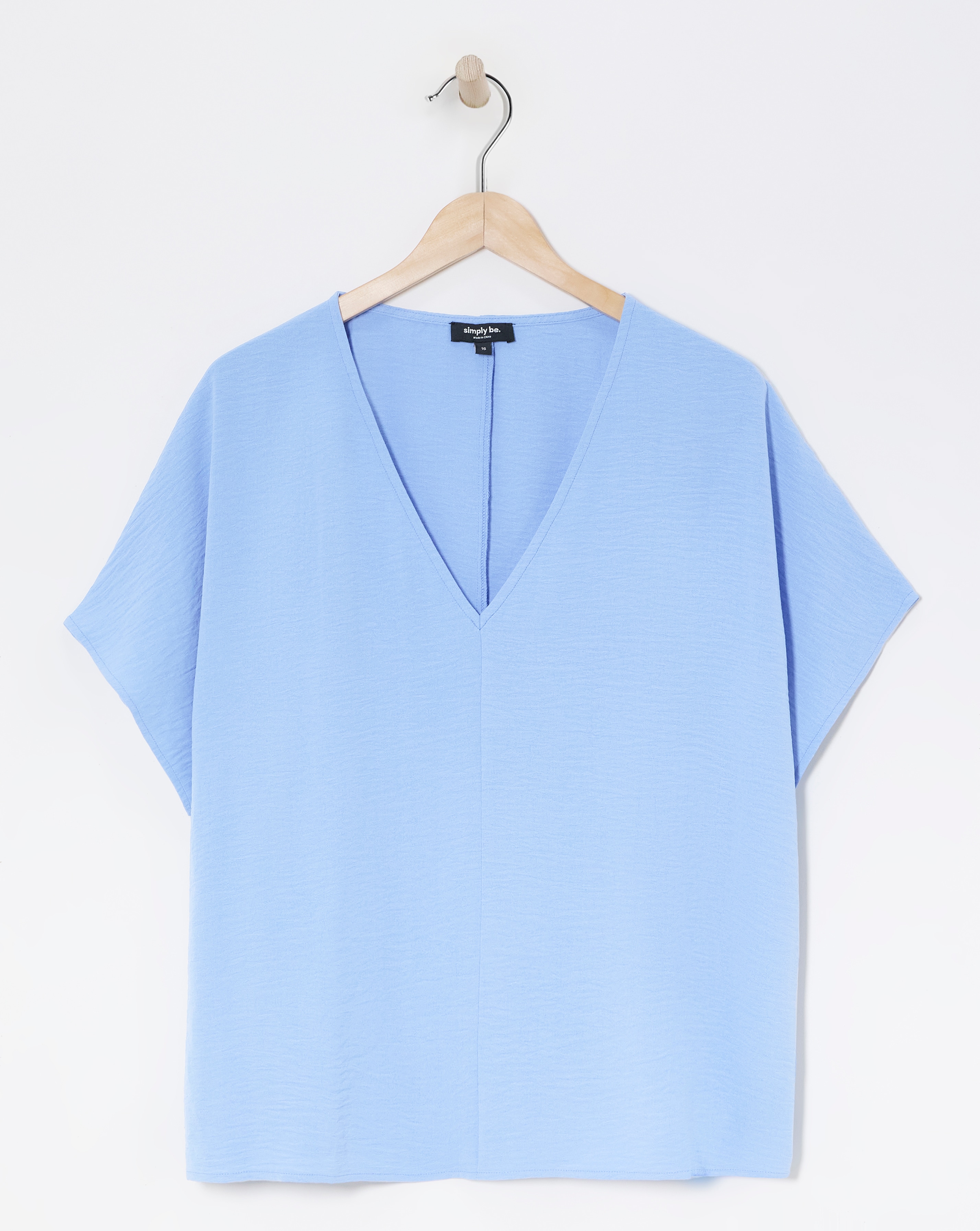 V Neck Textured Boxy Blouse