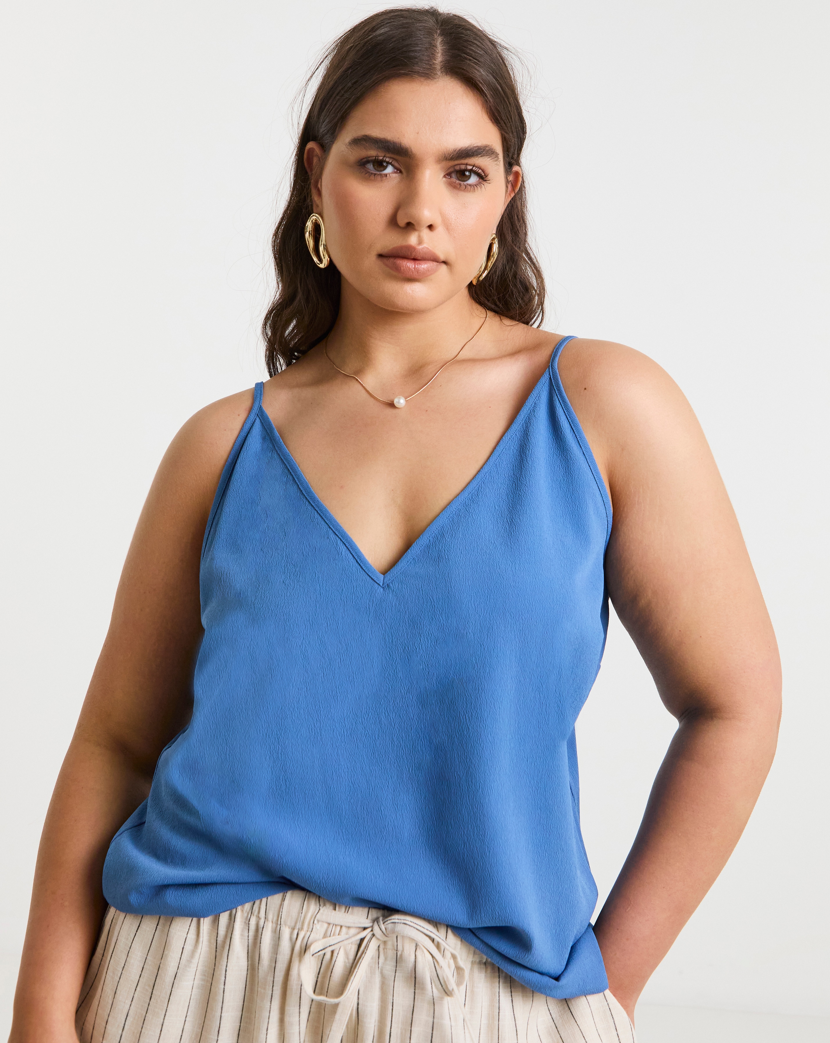 Simply Be Blue V Neck Cami