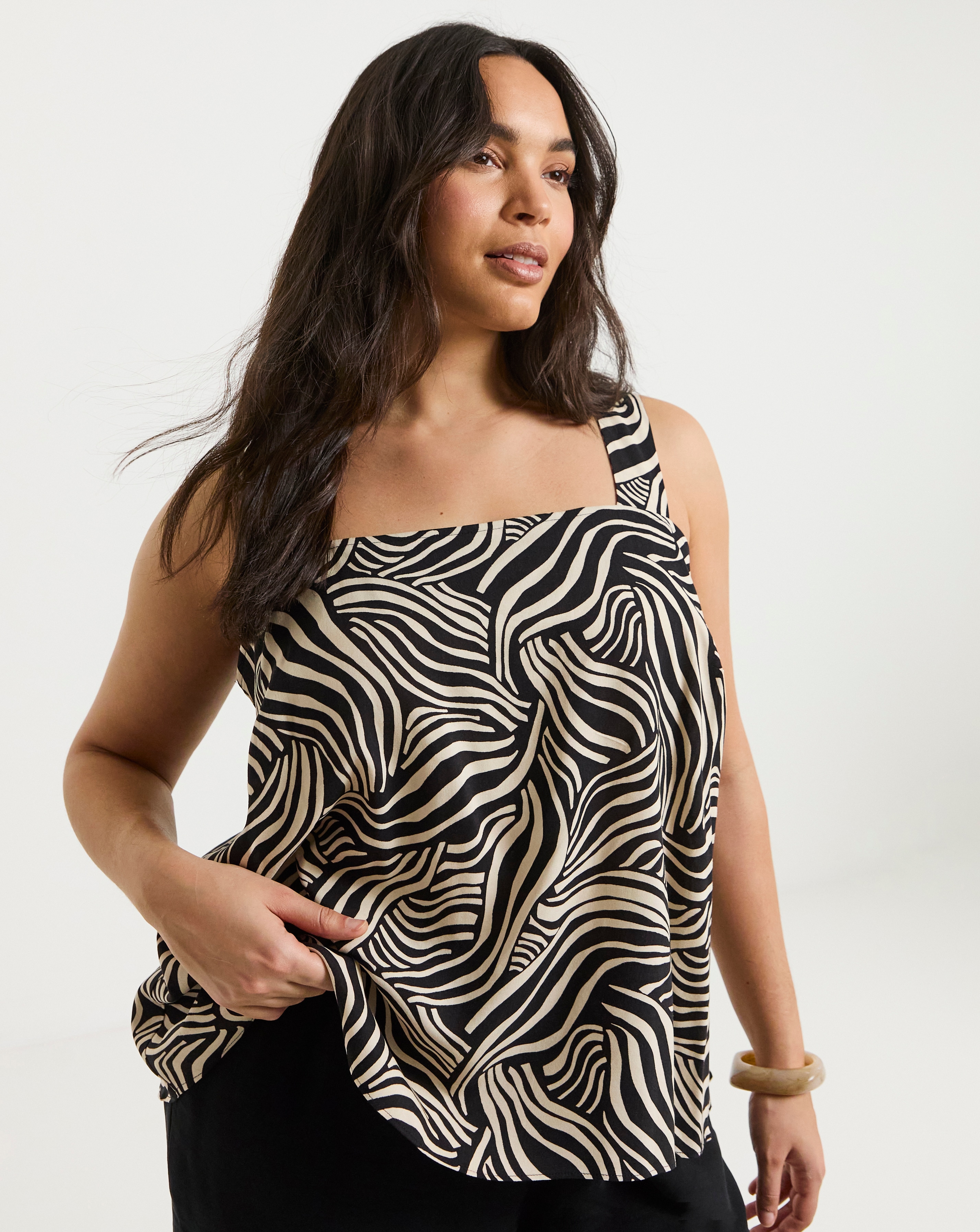 Simply Be Zebra Print Square Neck Cami