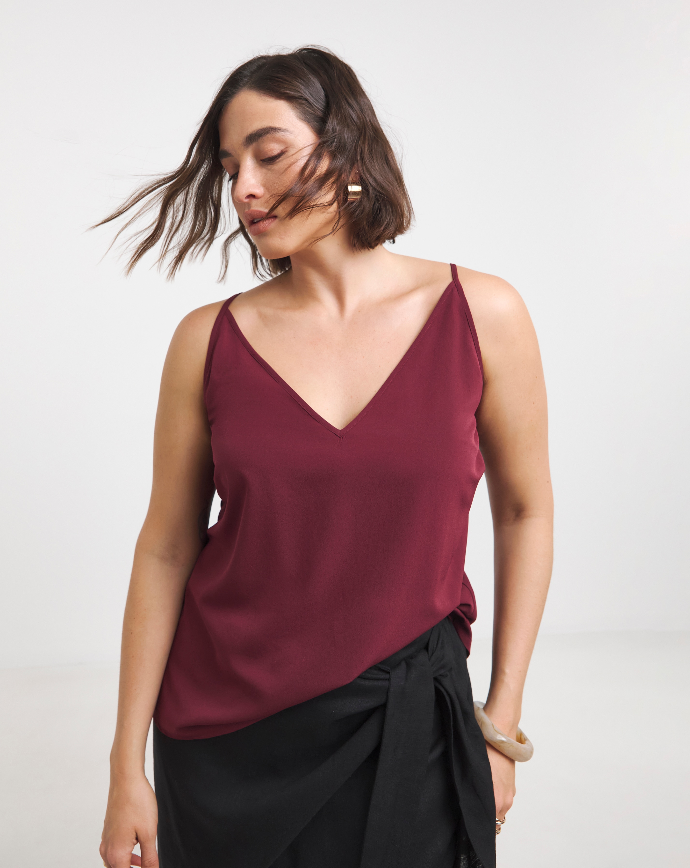 Burgundy V Neck Cami