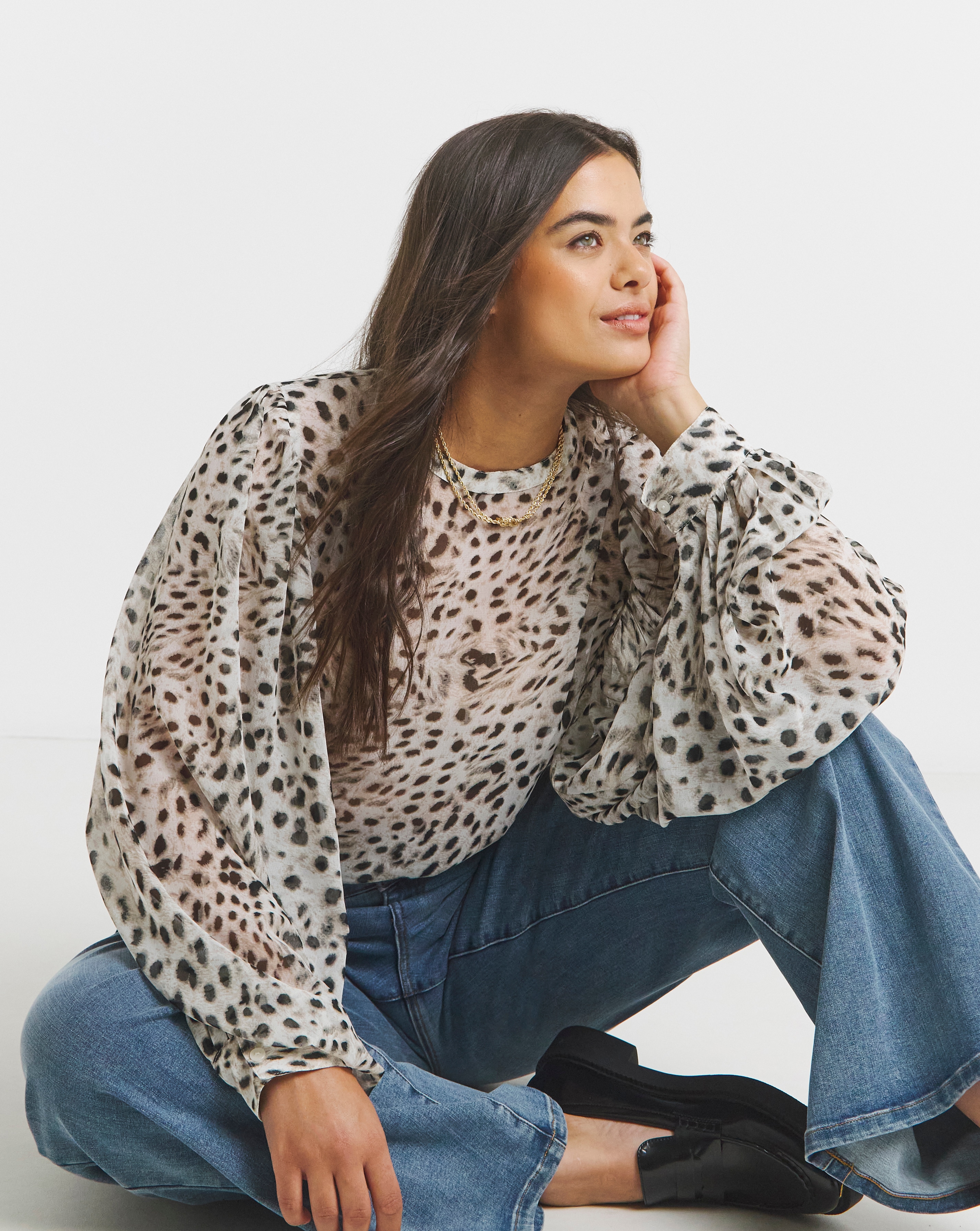 Exaggerated Sleeve Blouse