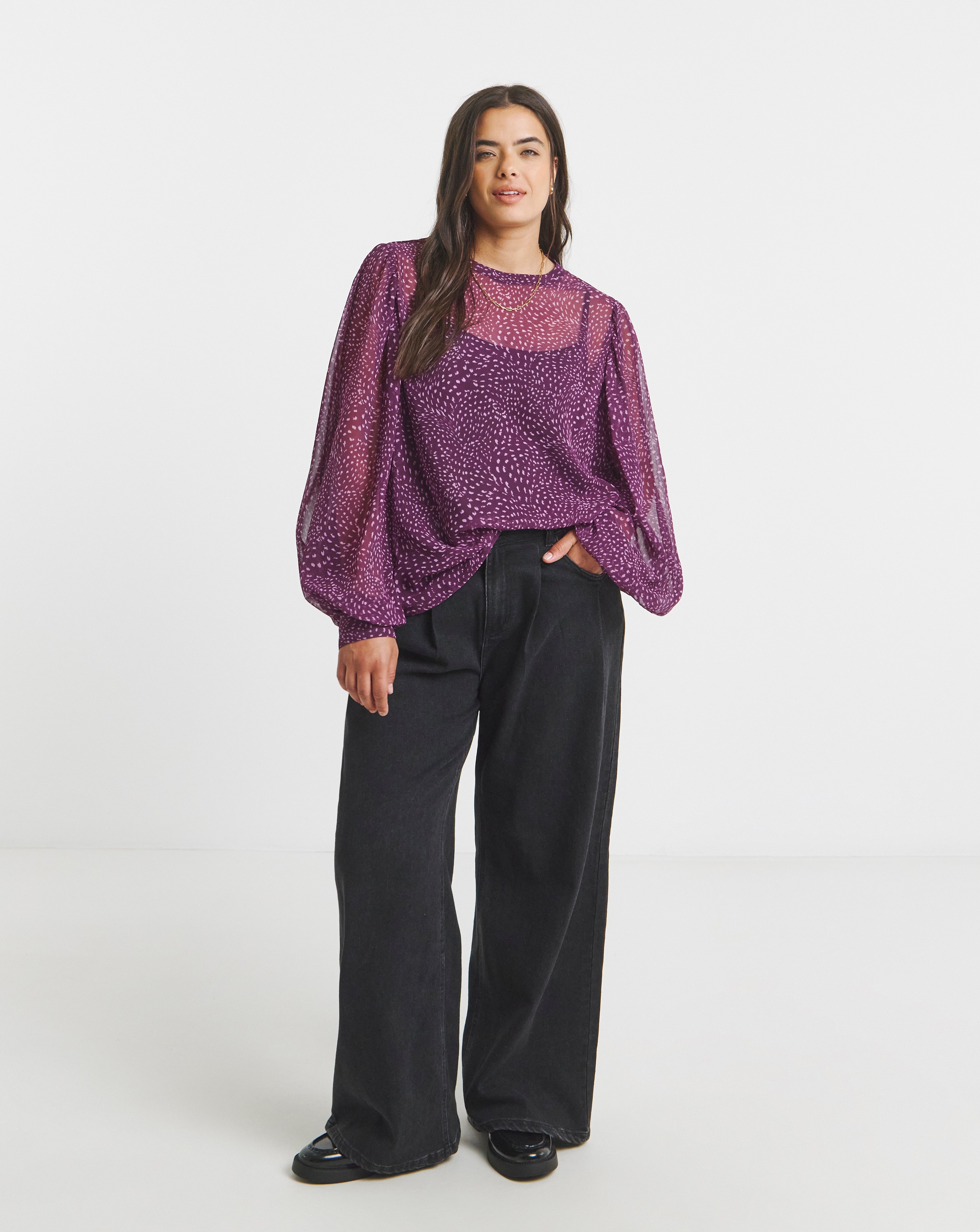 Exaggerated Sleeve Blouse