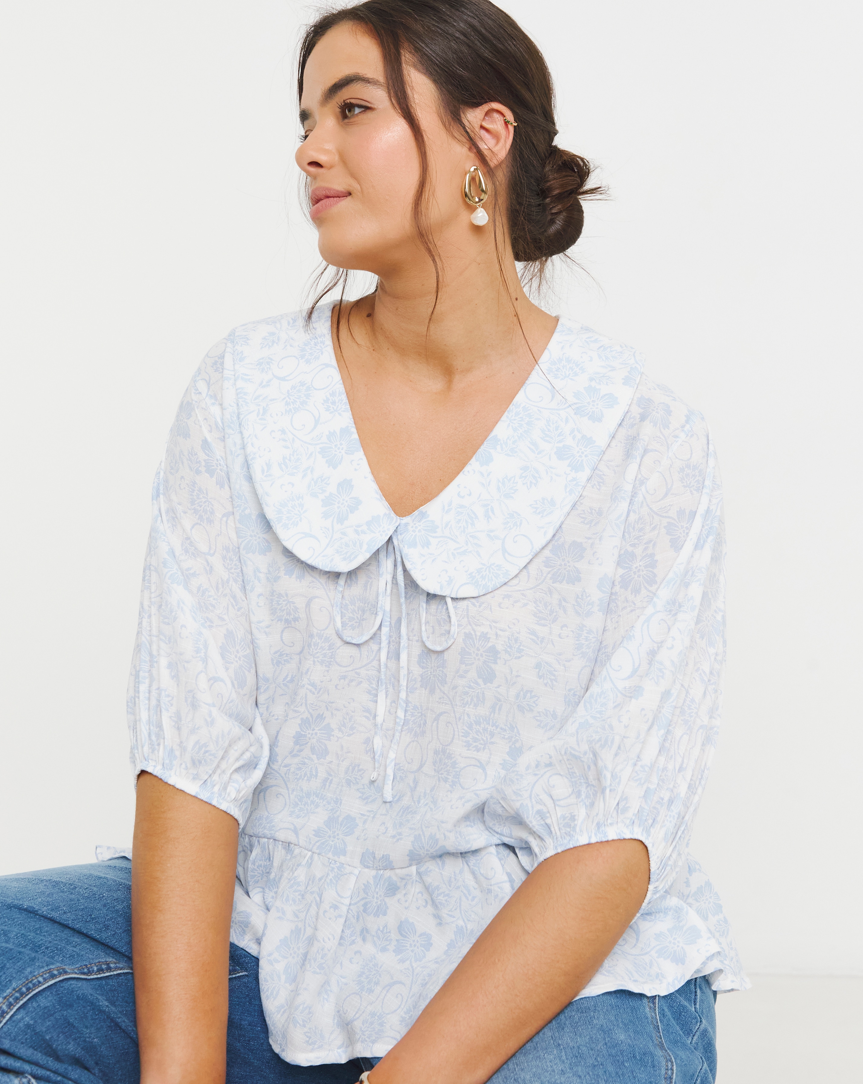 Sheer Collar Blouse