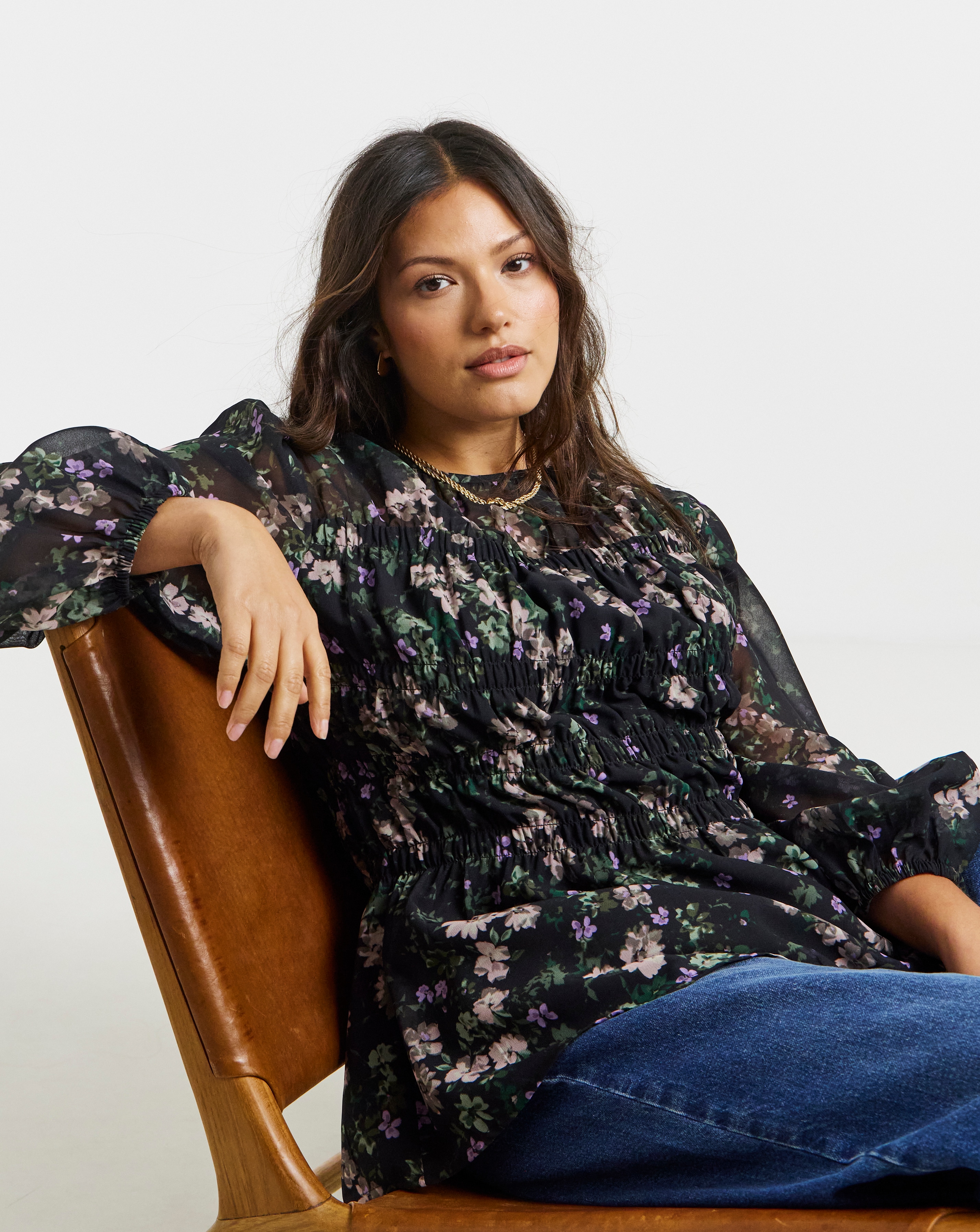 Georgette Shirred Blouse