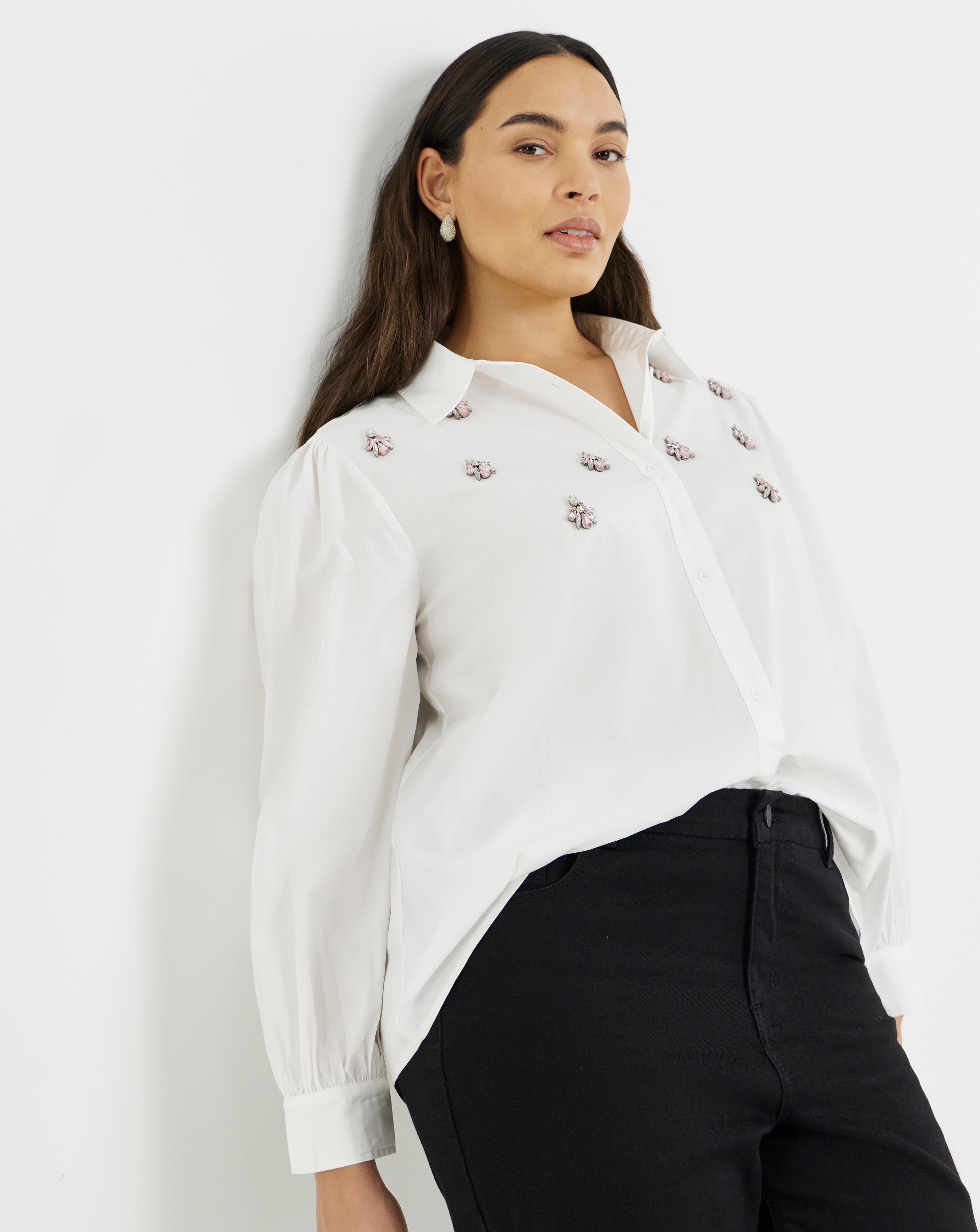 New In - Simply Be Embellished Boxy Shirt