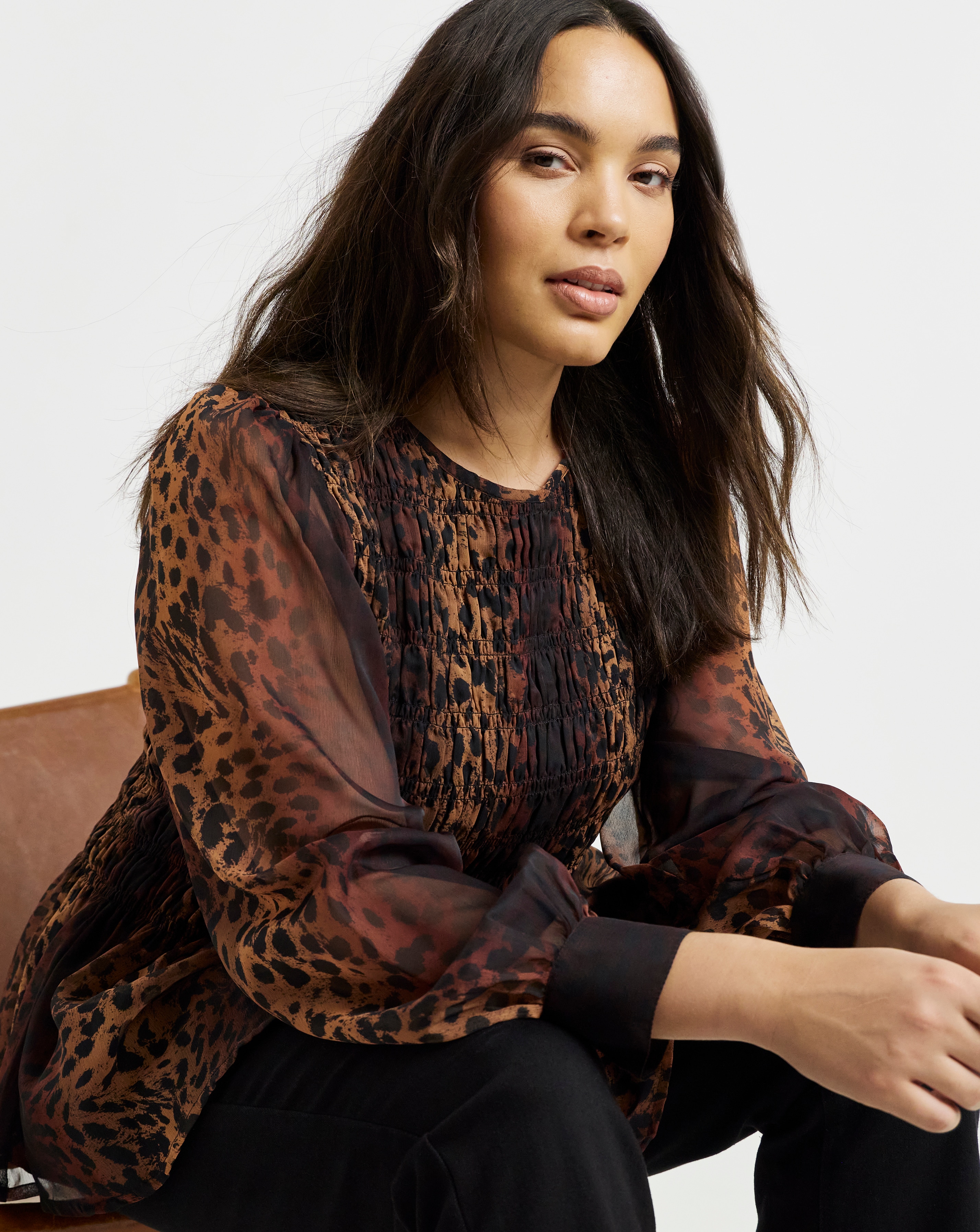 Simply Be Puff Sleeve Shirred Top