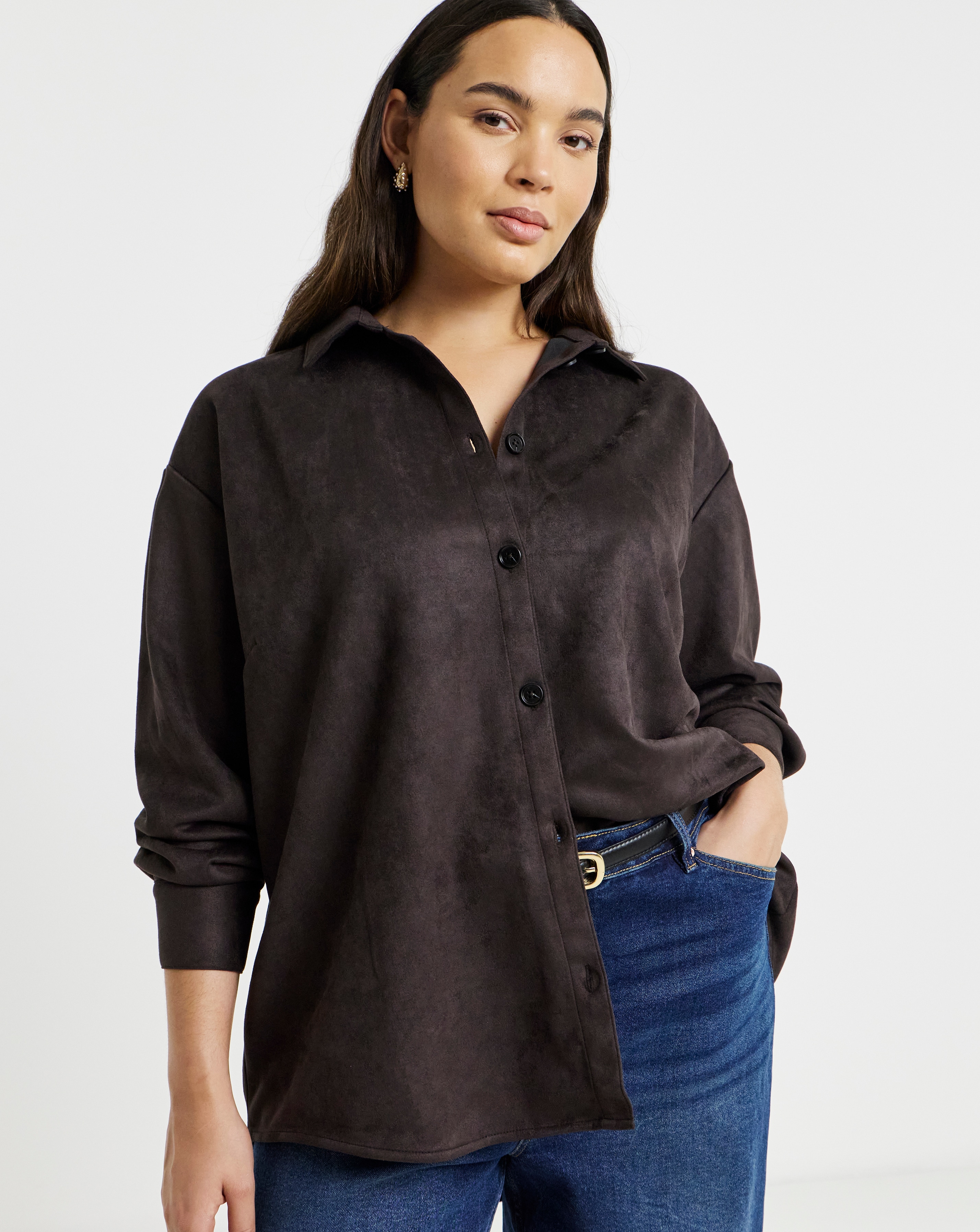 New In - Simply Be Suede Shirt