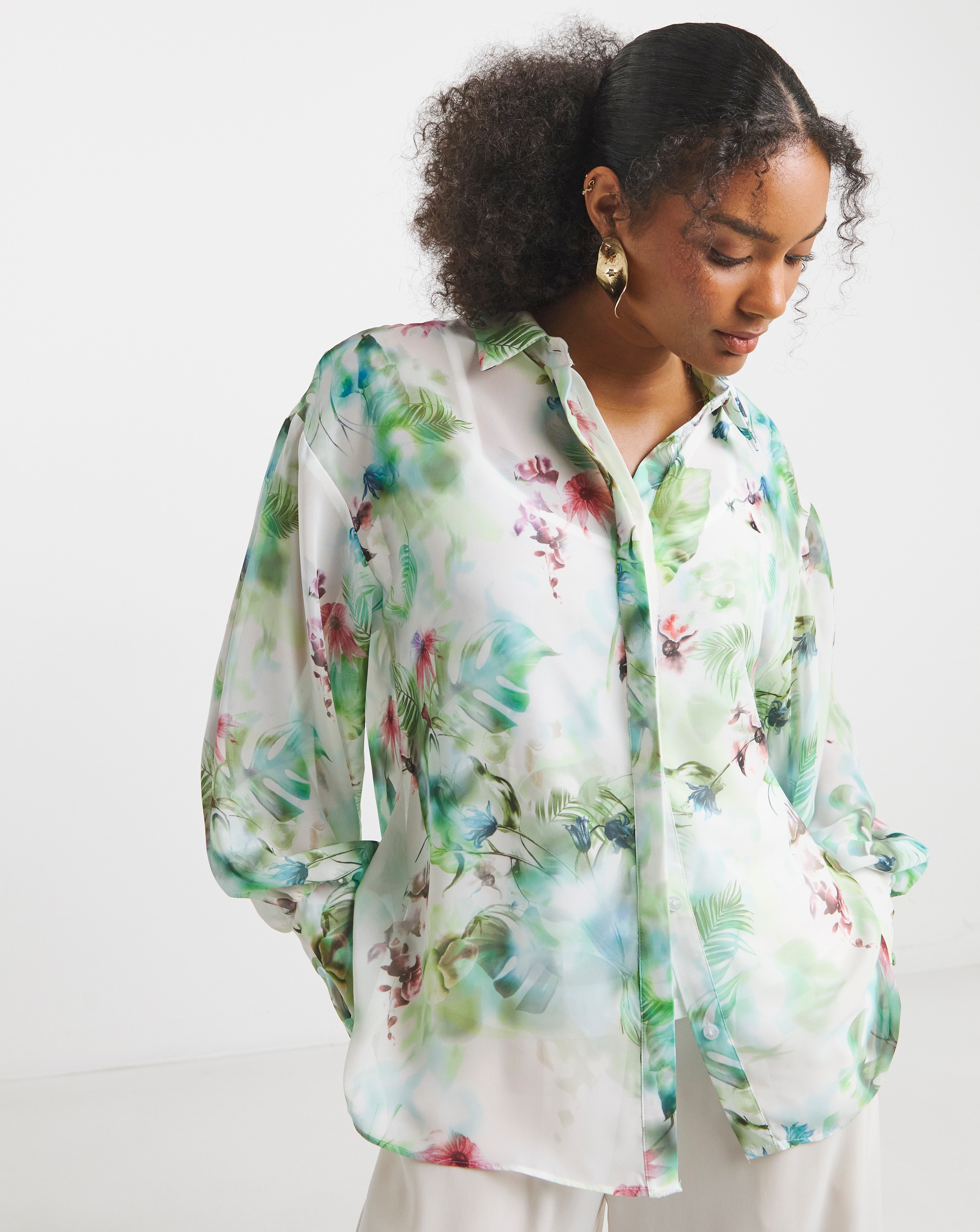 Joanna Hope Printed Chiffon Shirt