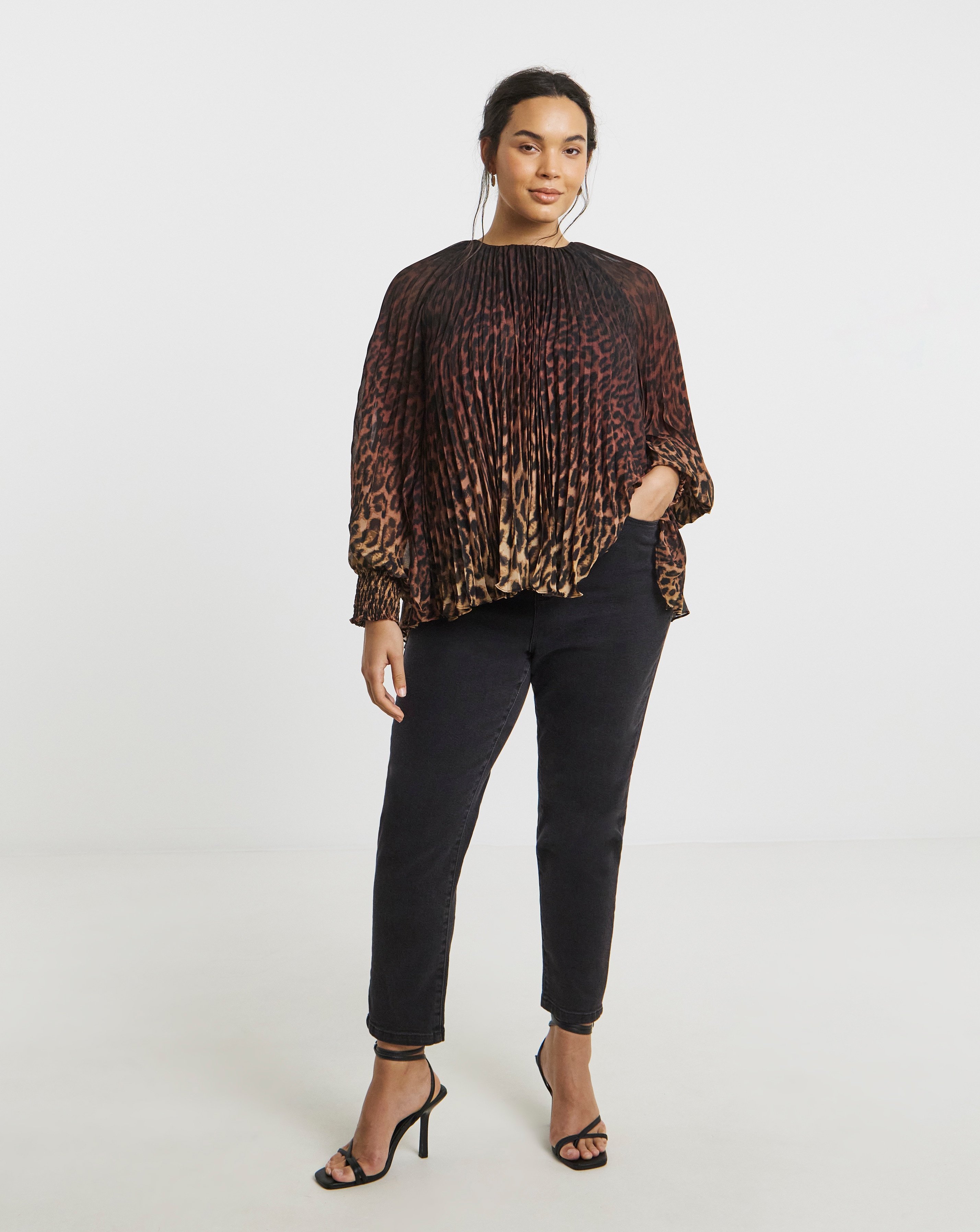 Joanna Hope Pleated Chiffon Blouse
