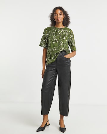 Joanna Hope Floral Sequin Top