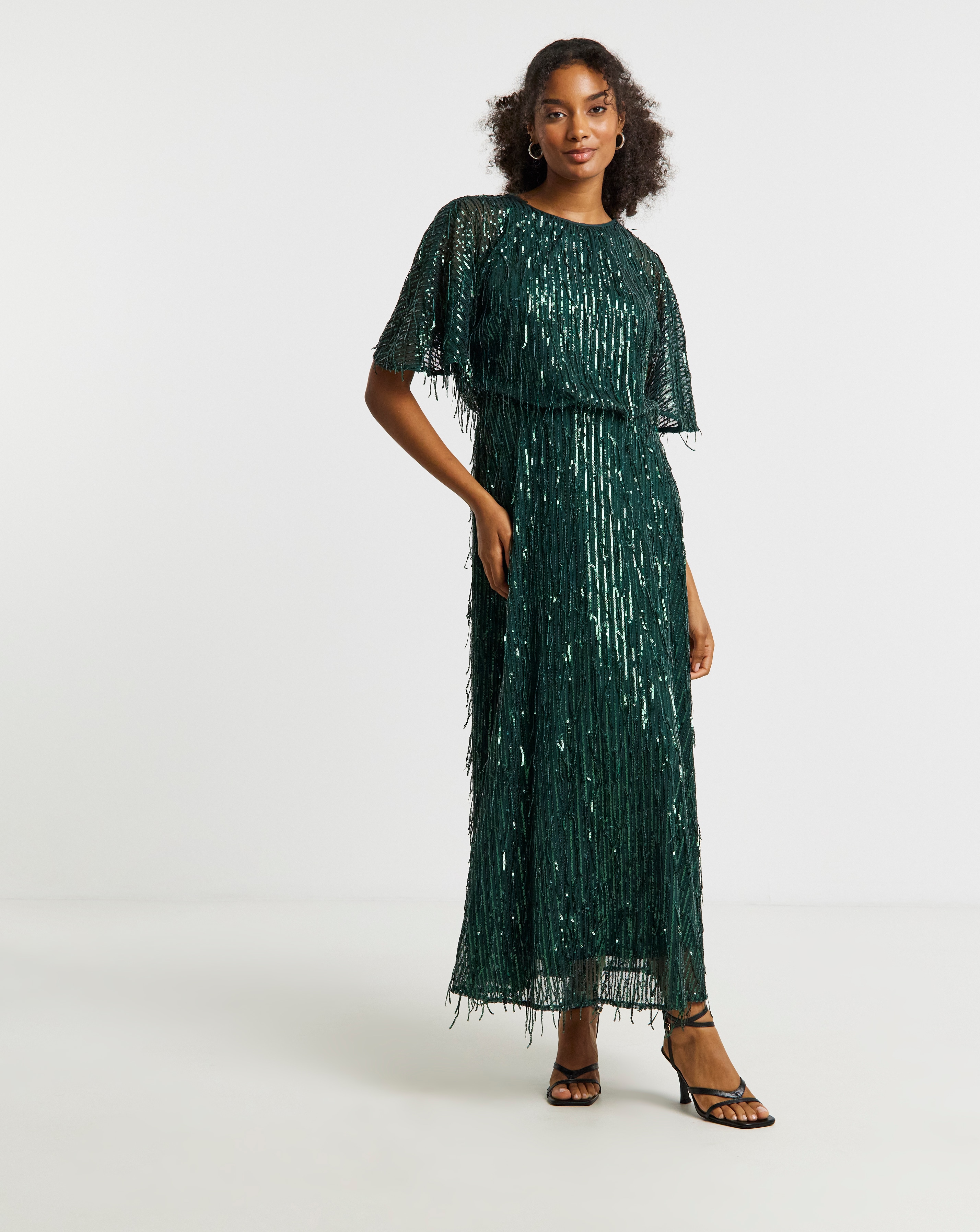 Joanna Hope Sequin Tassle Dress
