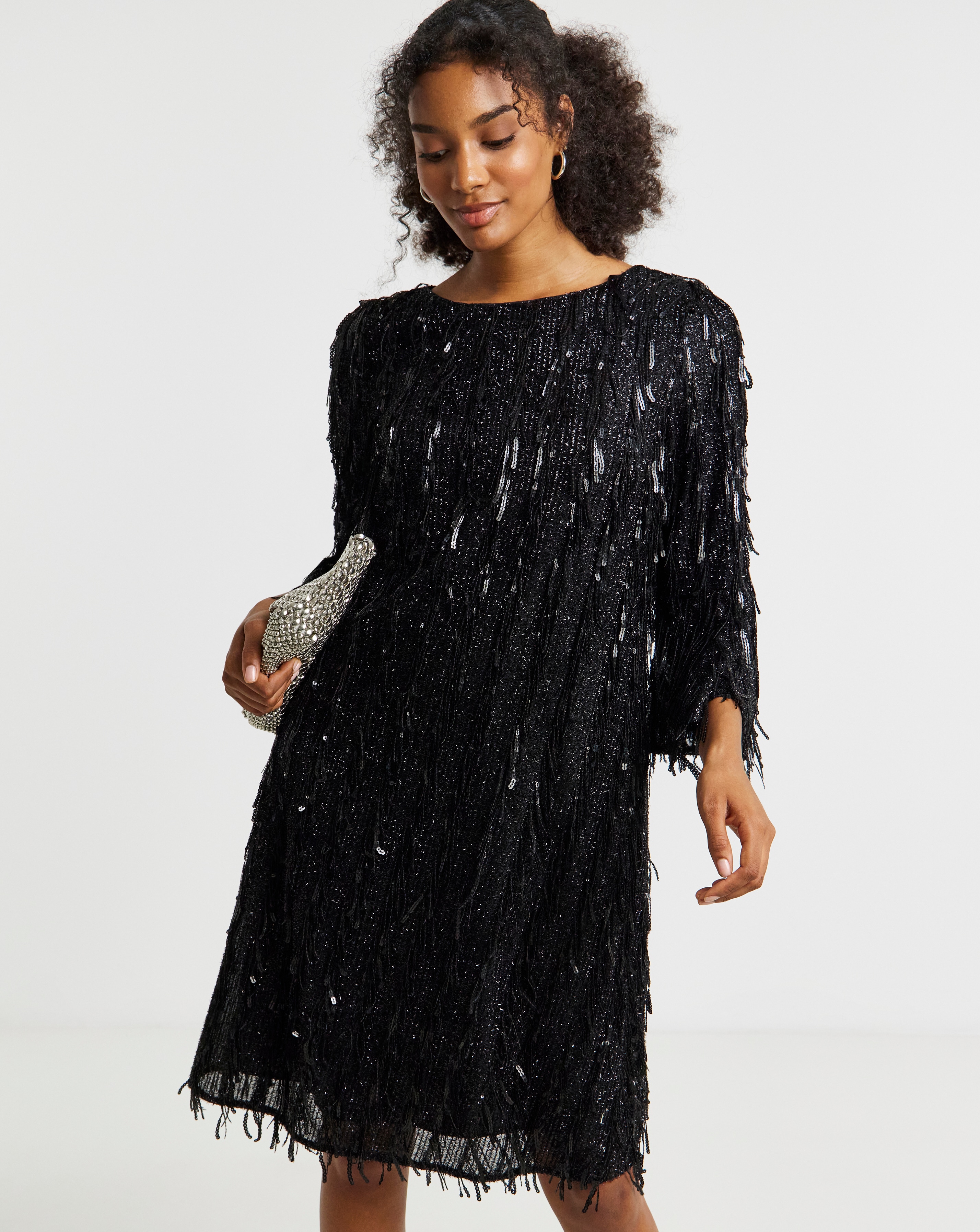 Joanna Hope Sequin Tassle Dress