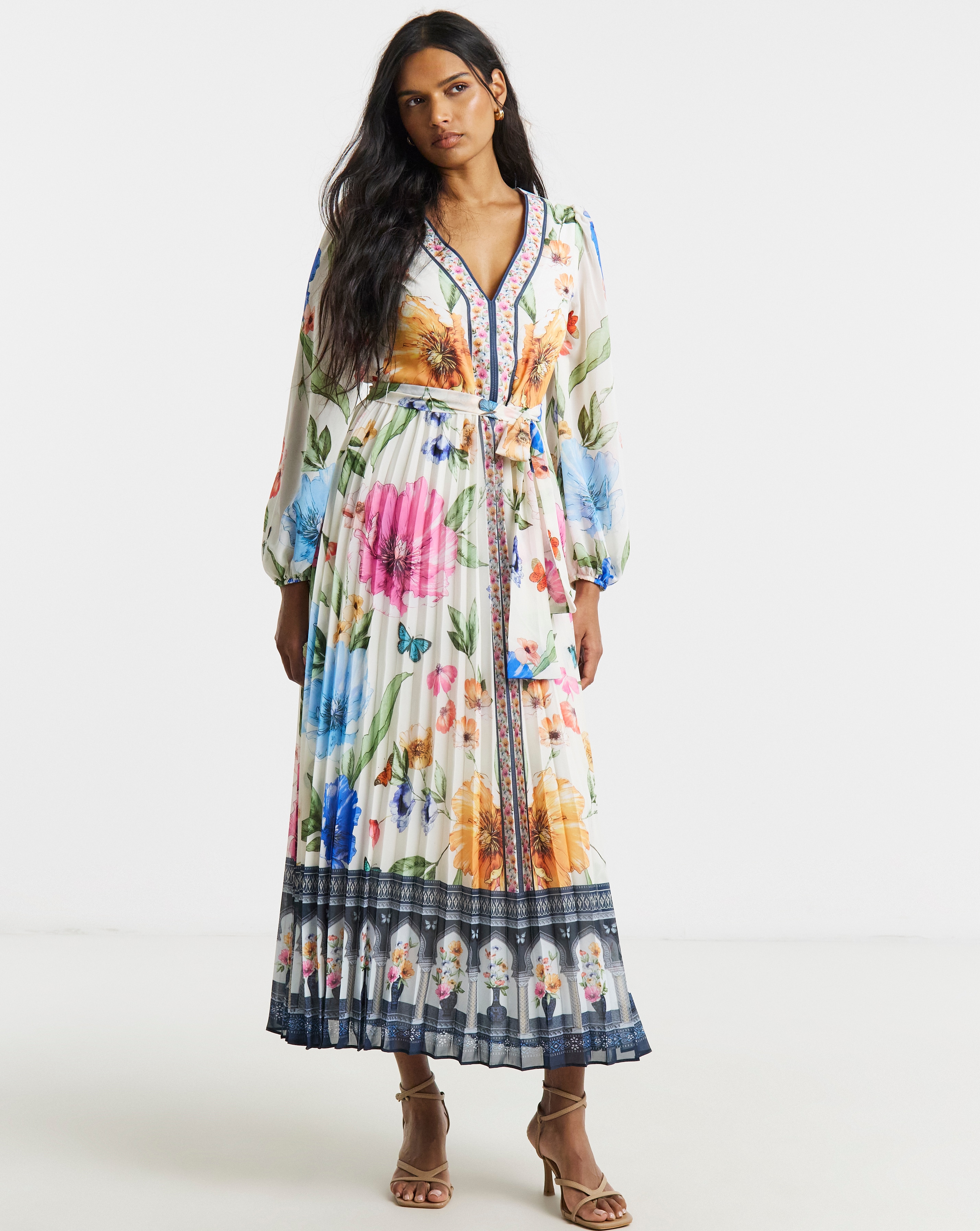 New In - Joanna Hope Pleated Maxi Dress
