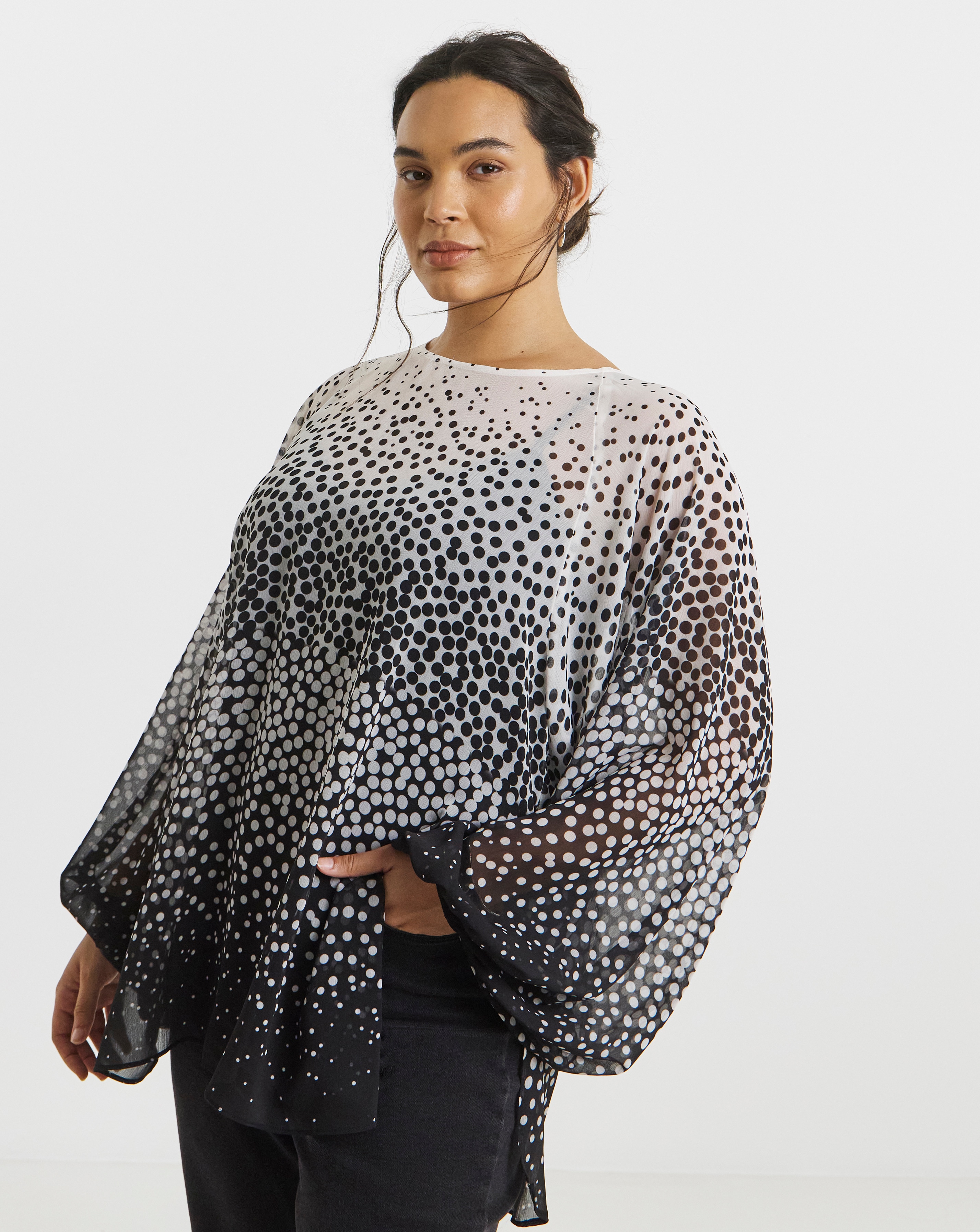 New In - Joanna Hope Ombre Spot Blouse