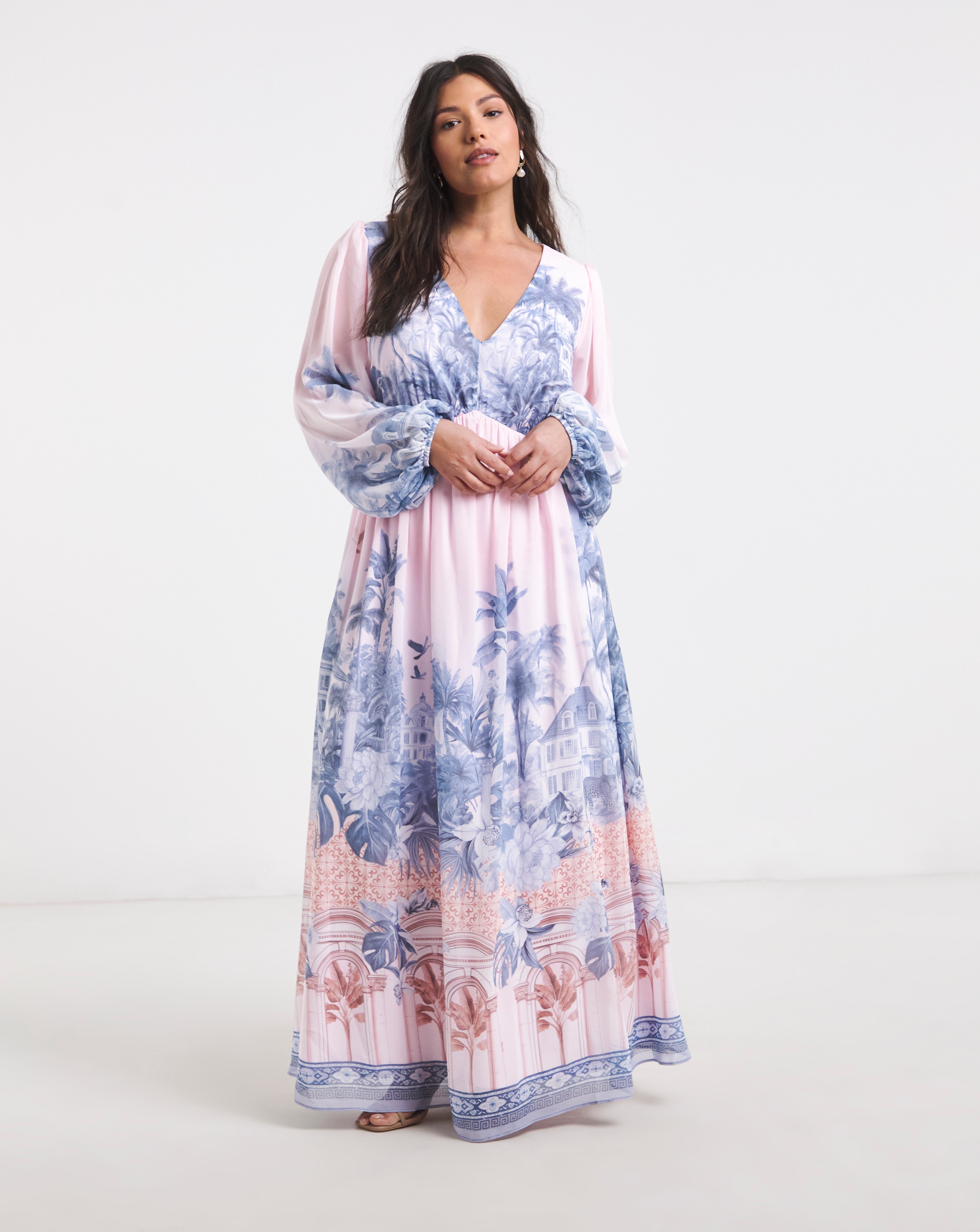 New In - Joanna Hope Printed Volume Maxi Dress
