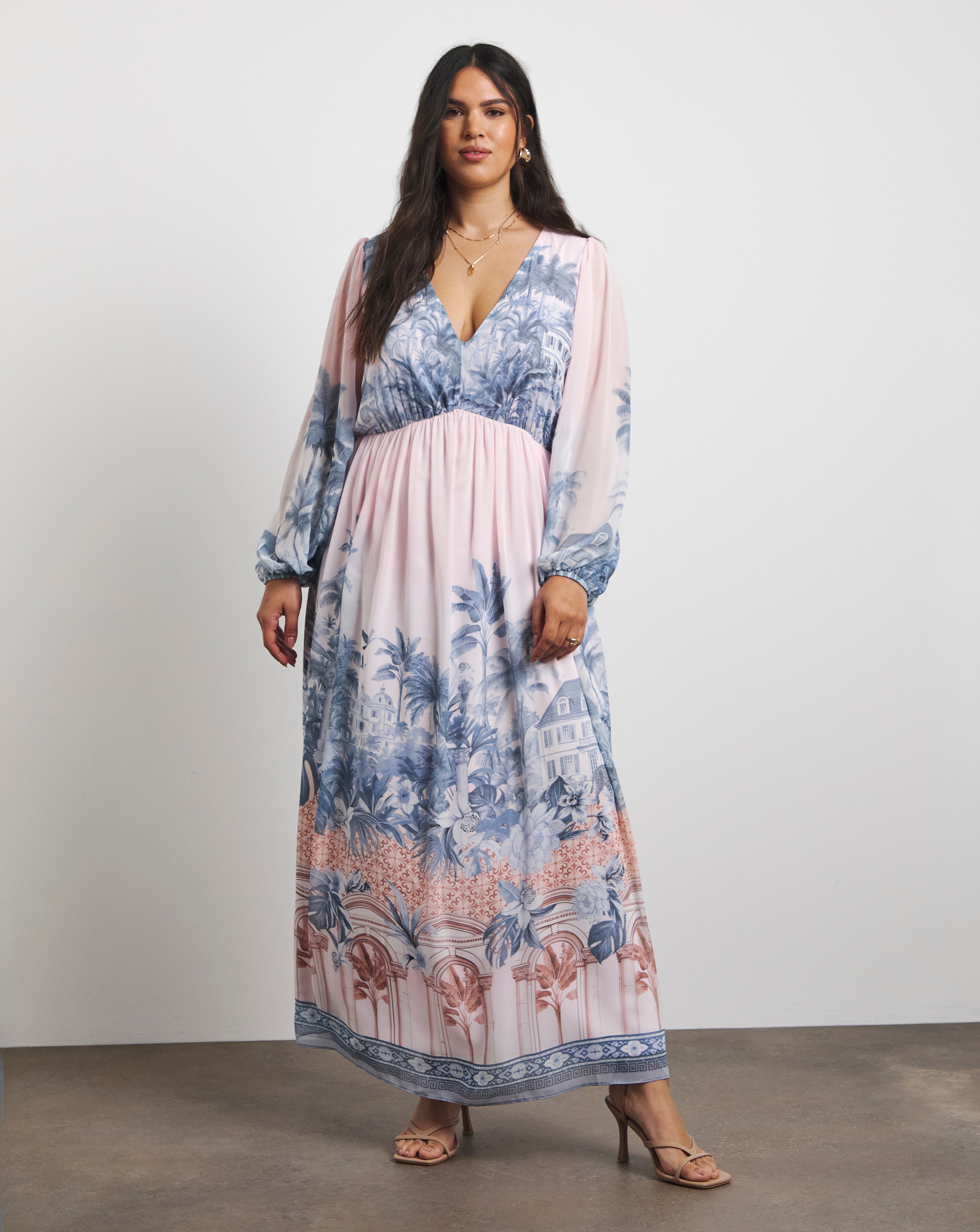 Joanna Hope Printed Volume Maxi Dress