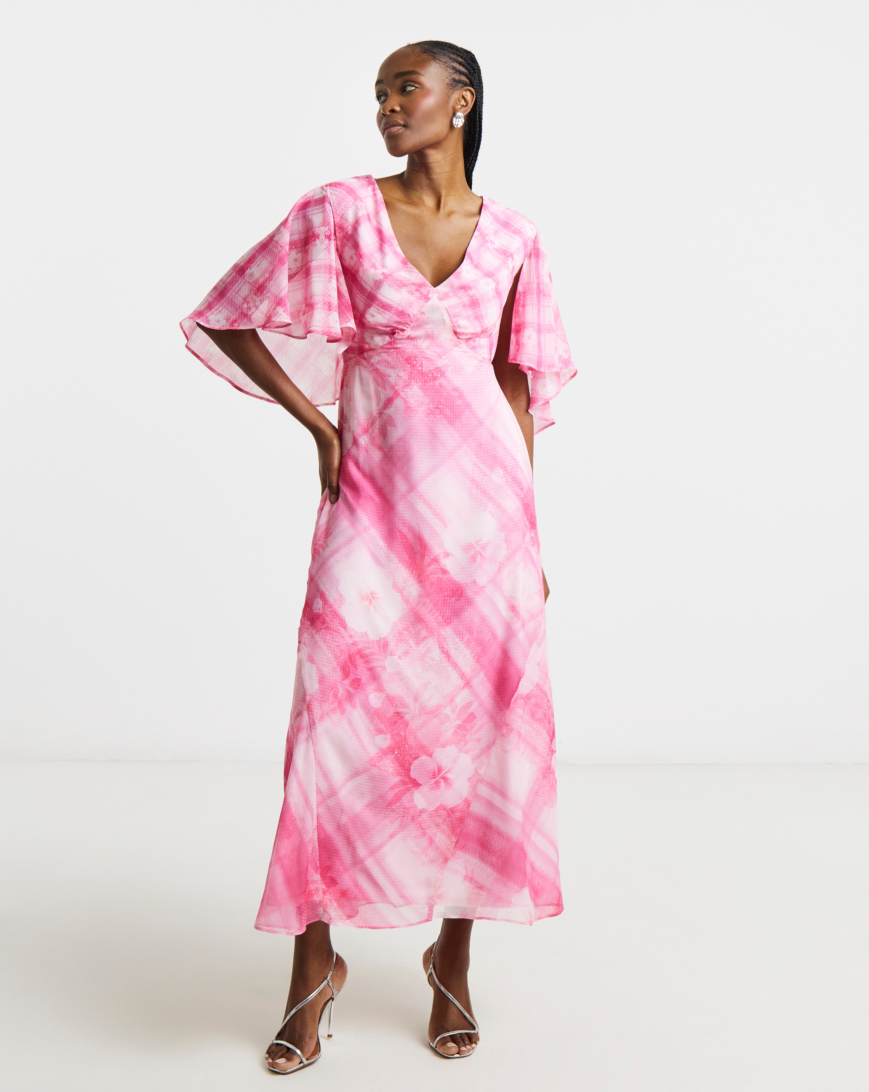 New In - Joanna Hope Cape Sleeve Tea Dress