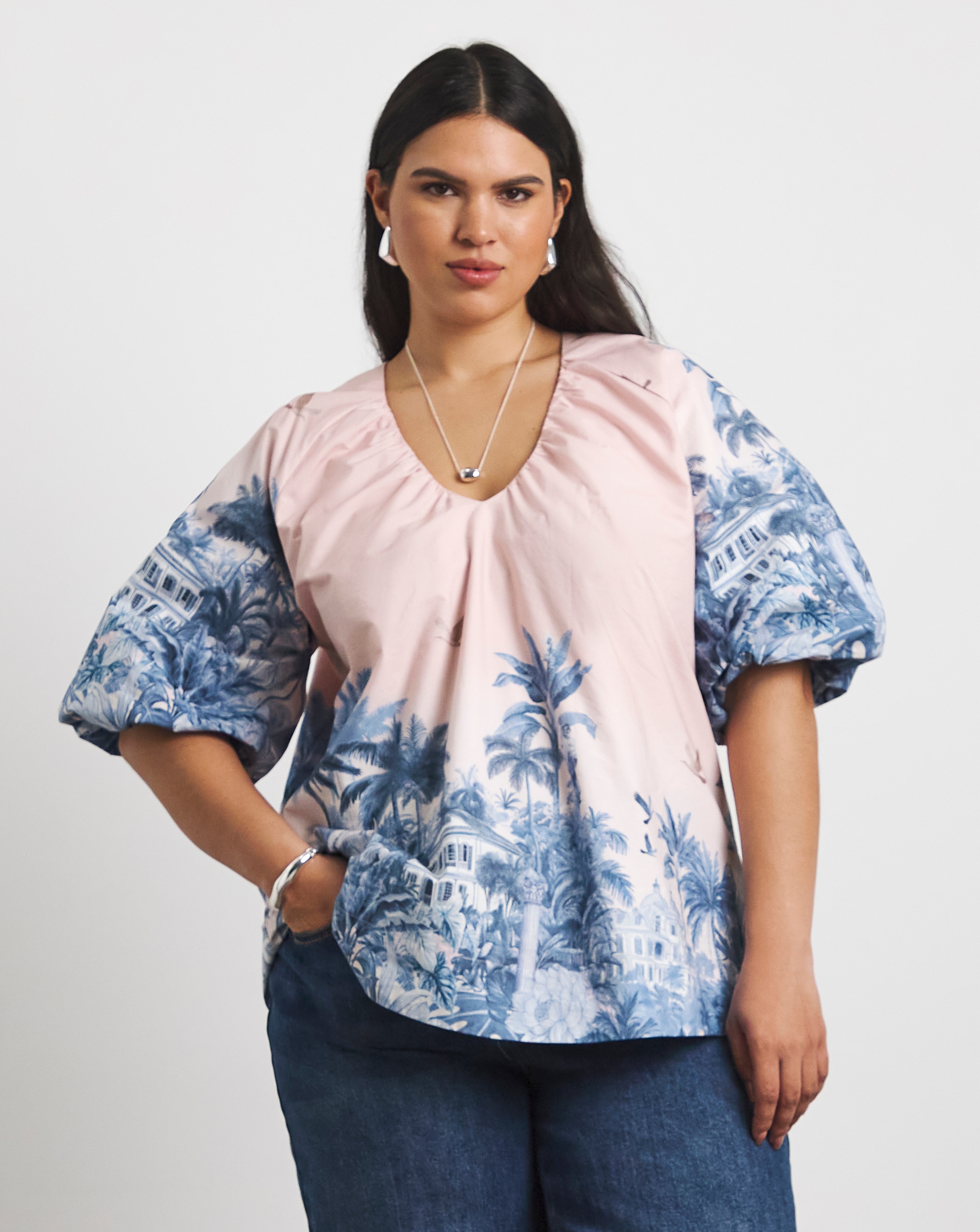 Joanna Hope Cotton Volume Blouse