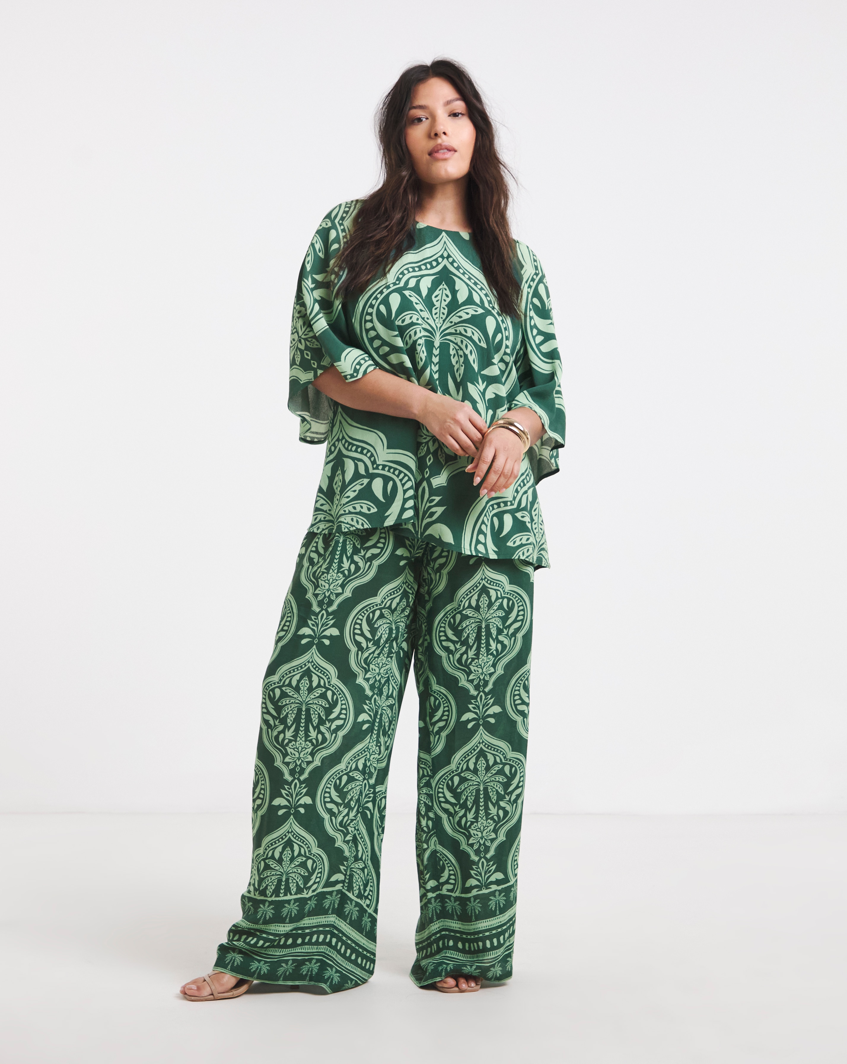 Joanna Hope Wide Leg Printed Trousers