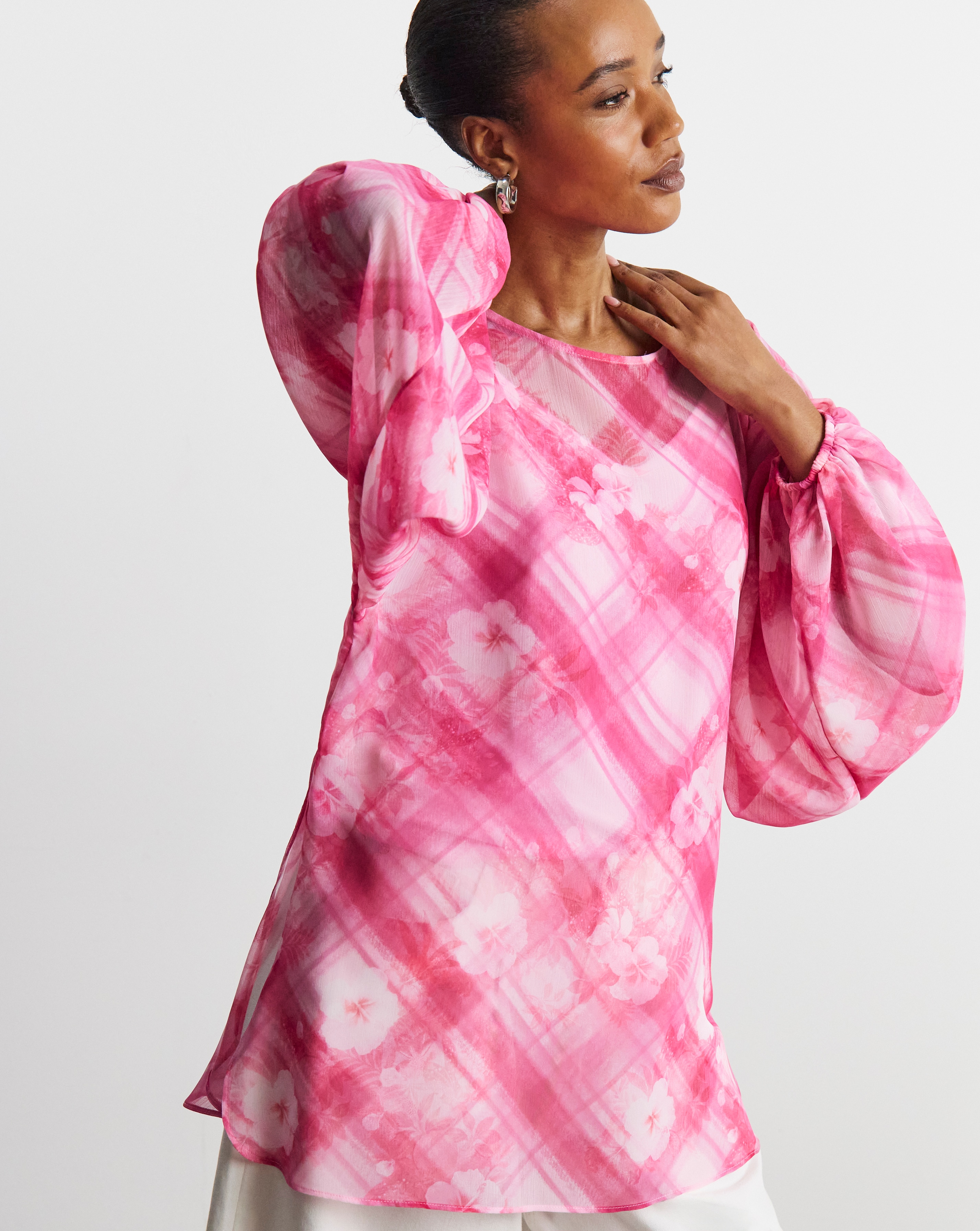 New In - Joanna Hope Check Print Blouse