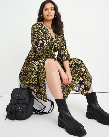 Joe Browns Mixed Print Wrap Midi Dress