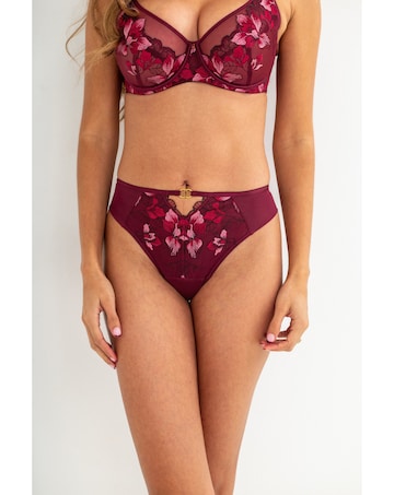 Pour Moi Rhea Luxe Embroidered Mesh Back Thong