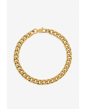 Inicio Men's Waterproof Gold Plated Curb Chain Bracelet - Gift Pouch
