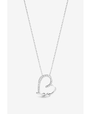 Inicio Silver Pave Open Heart Necklace