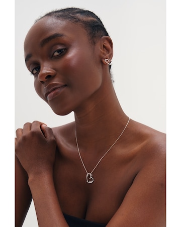 Inicio Silver Pave Open Heart Necklace
